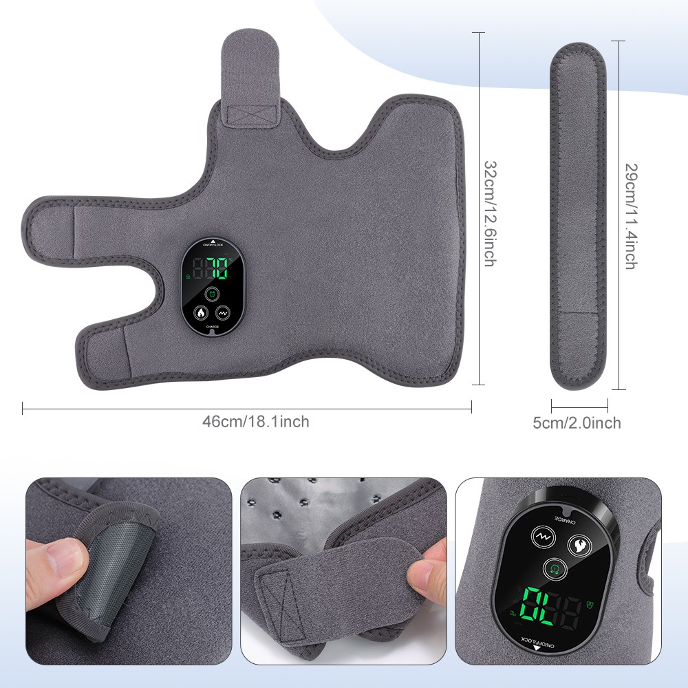 Cordless Foot Ankle Massager Pain Relief with 6 Heat Levels, 3 Vibration Modes