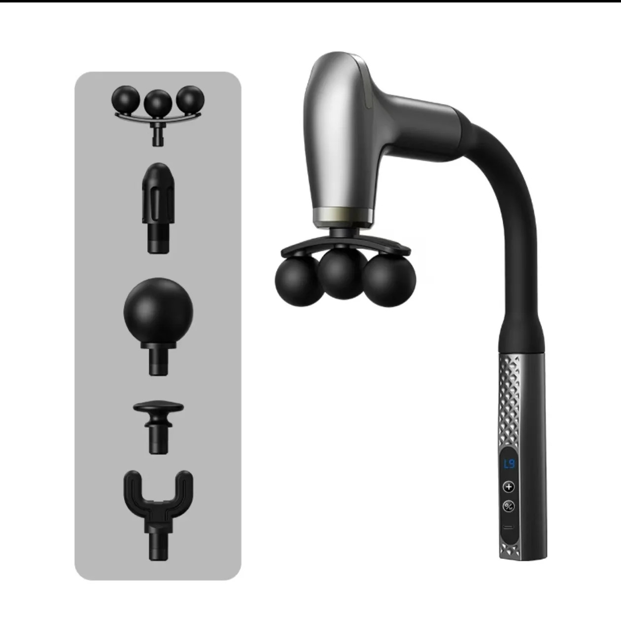 3 Head Massage Gun with Extension Handle, 12MM Massage Gun Deep Tissue, Back