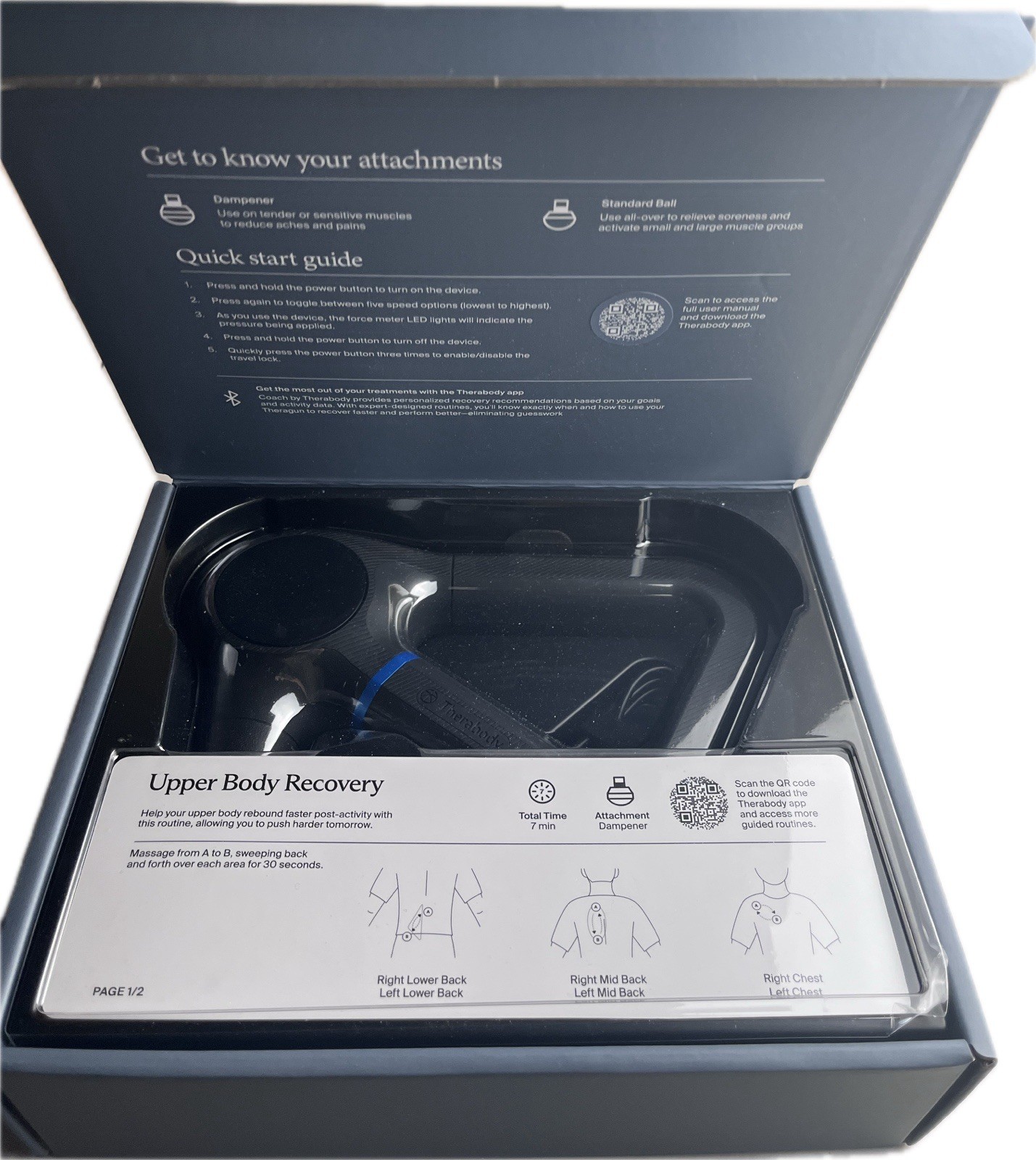Theragun Deep Tissue Massager Handheld Percussive Therapy Device Black New