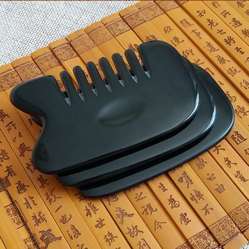 Chinese Gua Sha Board Comb Anti Static Buffalo Horn Hand Massager Full Body Tool