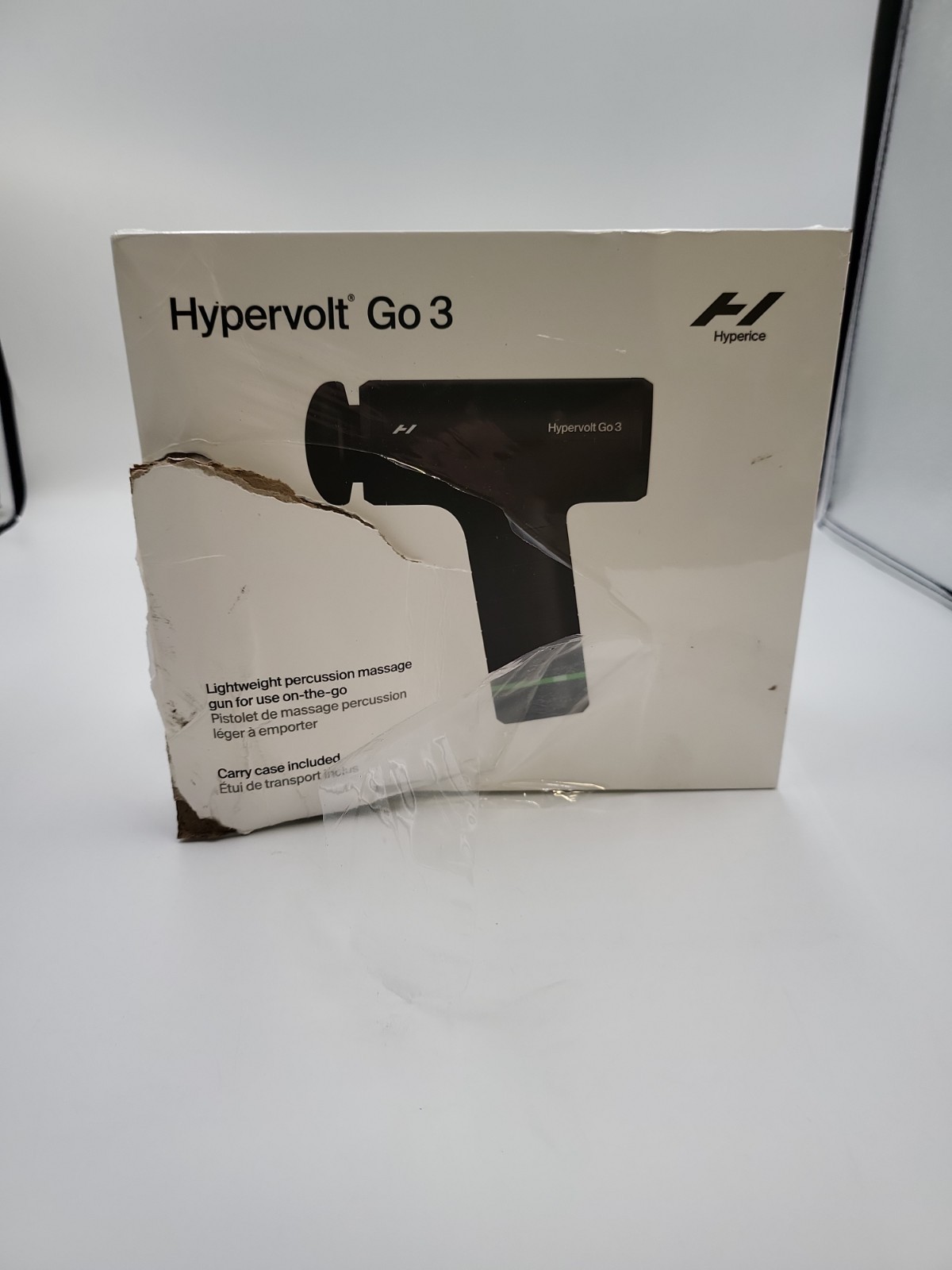 Hyperice Hypervolt Go 3 Lightweight Massage Gun with Case Black New Damaged Box