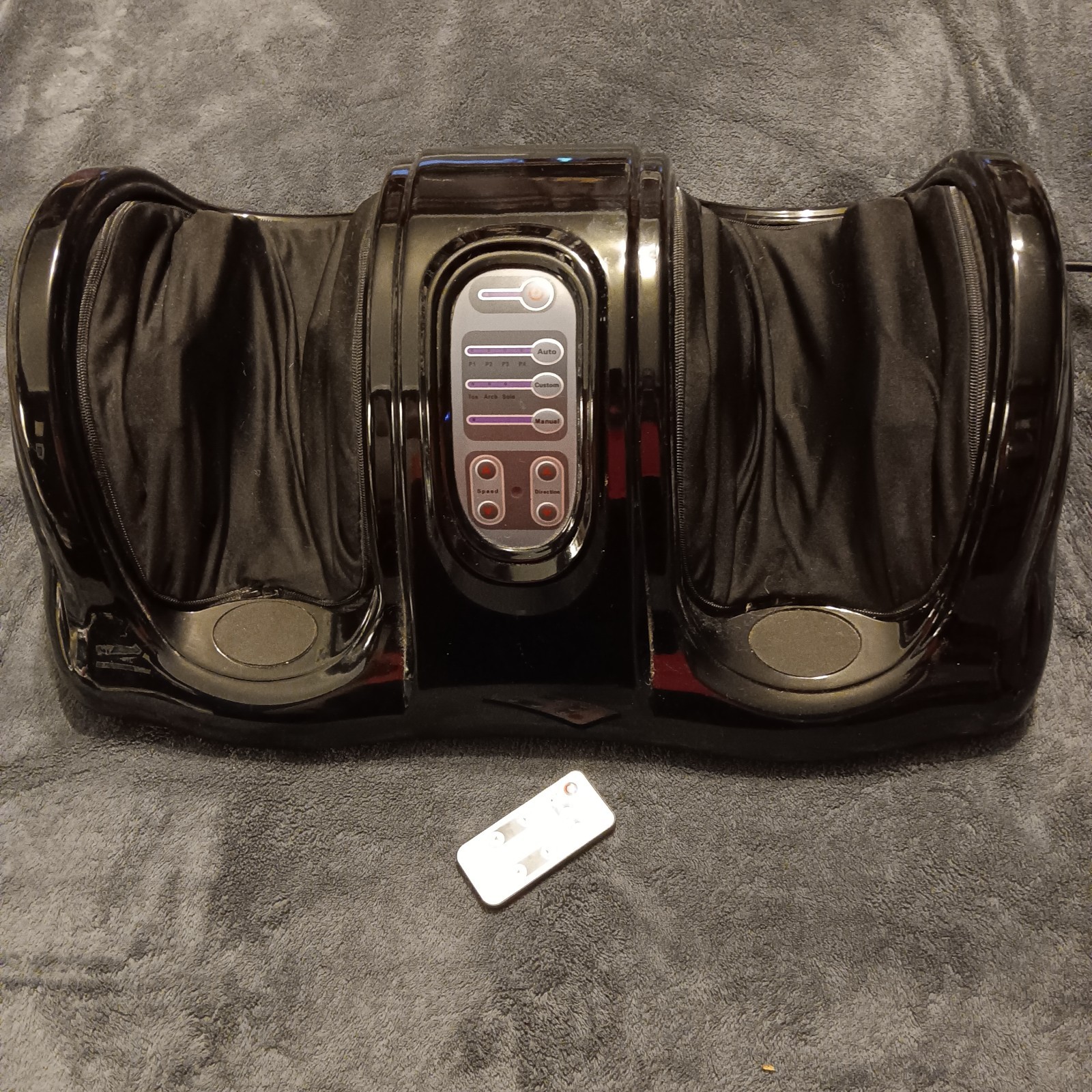 Shiatsu Black Foot Massager Kneading and Rolling Leg Calf Ankle W/Remote