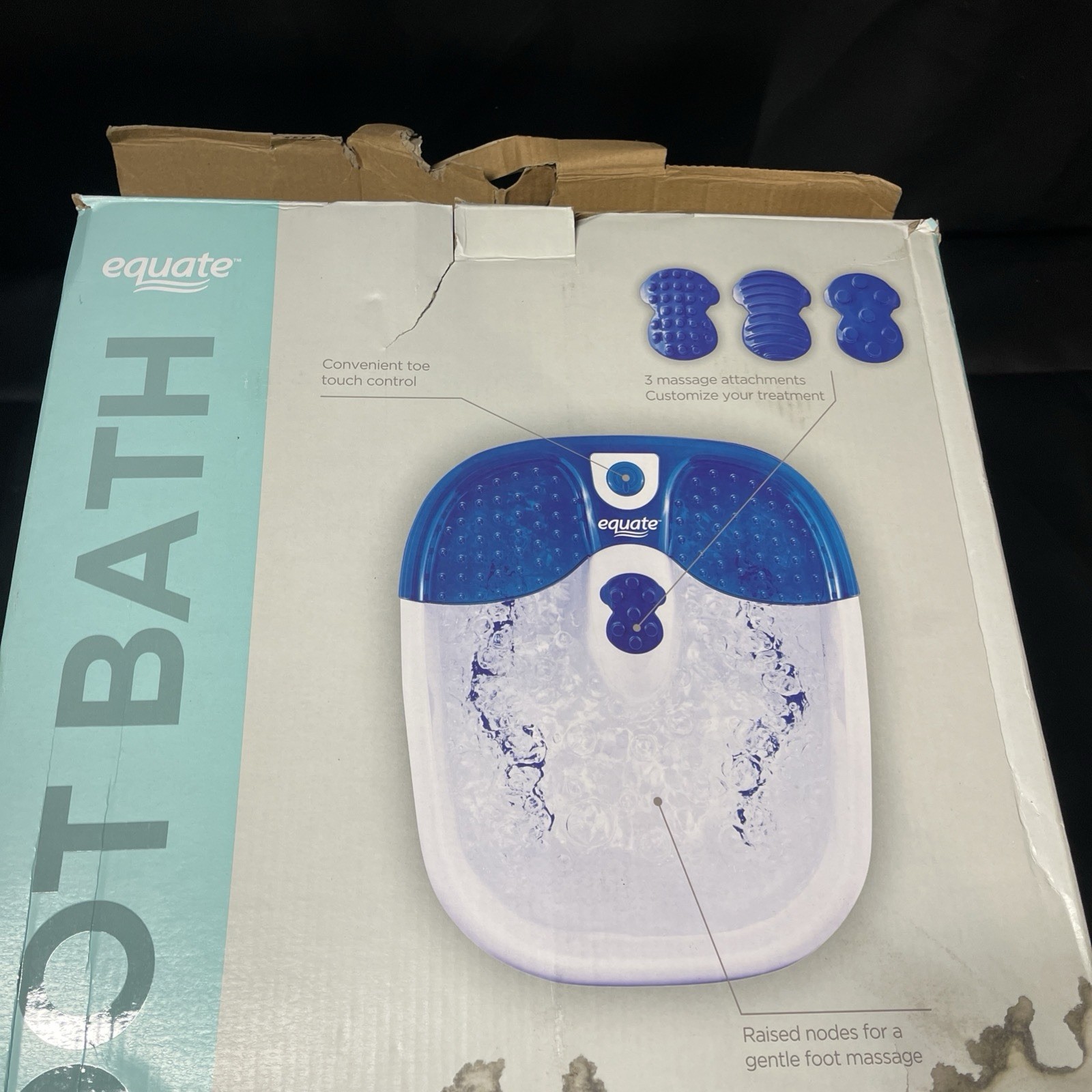 Equate Bubble Massage Foot Bath Toe Touch Control No Massage Attachments