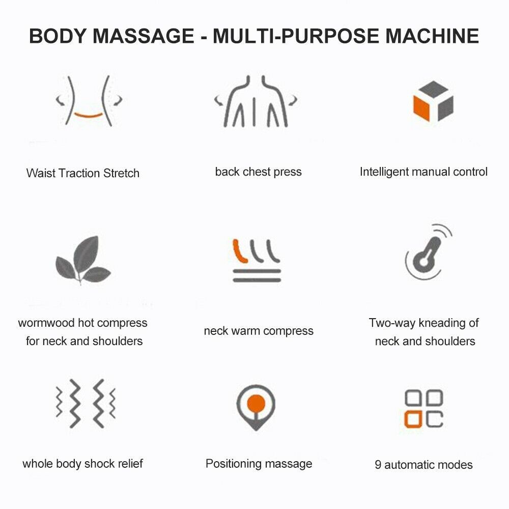 Massage Mat Full Body Massager Mattress Pad Pain Relief Cushion Warm Sofa Bed US