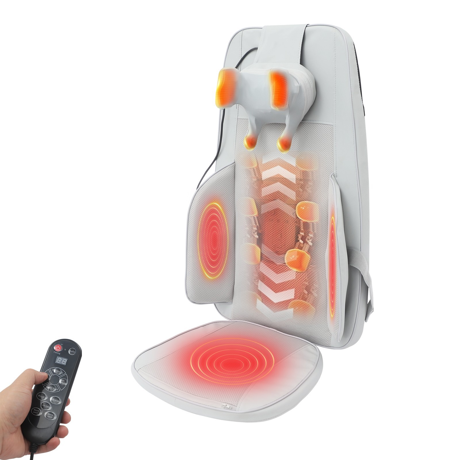 Neck and Back Massage Device w/ Heat Neck & Back Massager Back Massager forChair