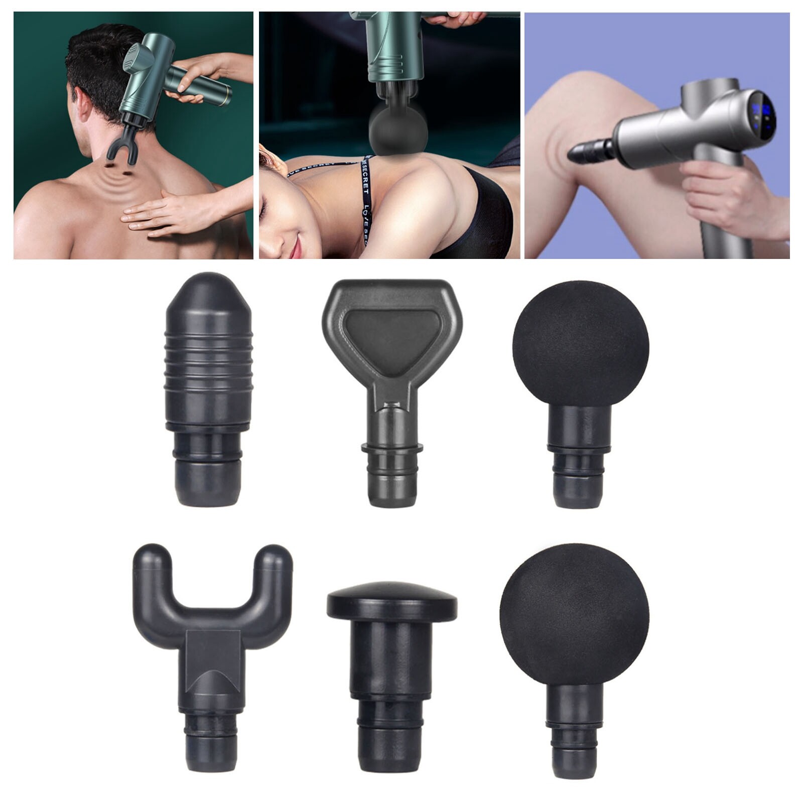 Replacement Heads Attachments For Massage Gun Body Deep Tissue Muscle Massager