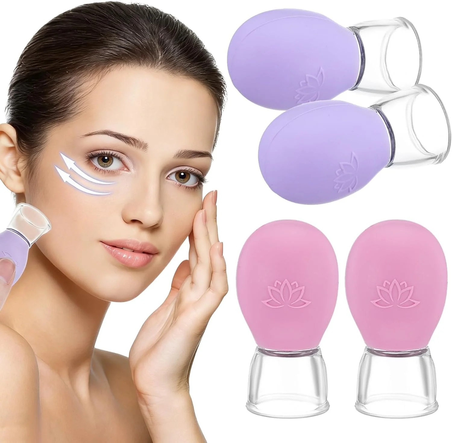 4 Pcs Glass Vacuum Cupping Set for Face Body Massage Anti Cellulite Therapy
