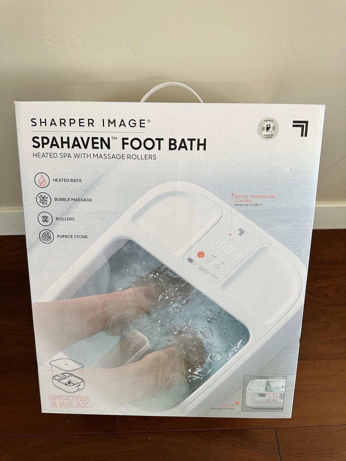 BNIB Sharper Image Spa Haven Foot Bath, Heated with Rollers and LCD Display