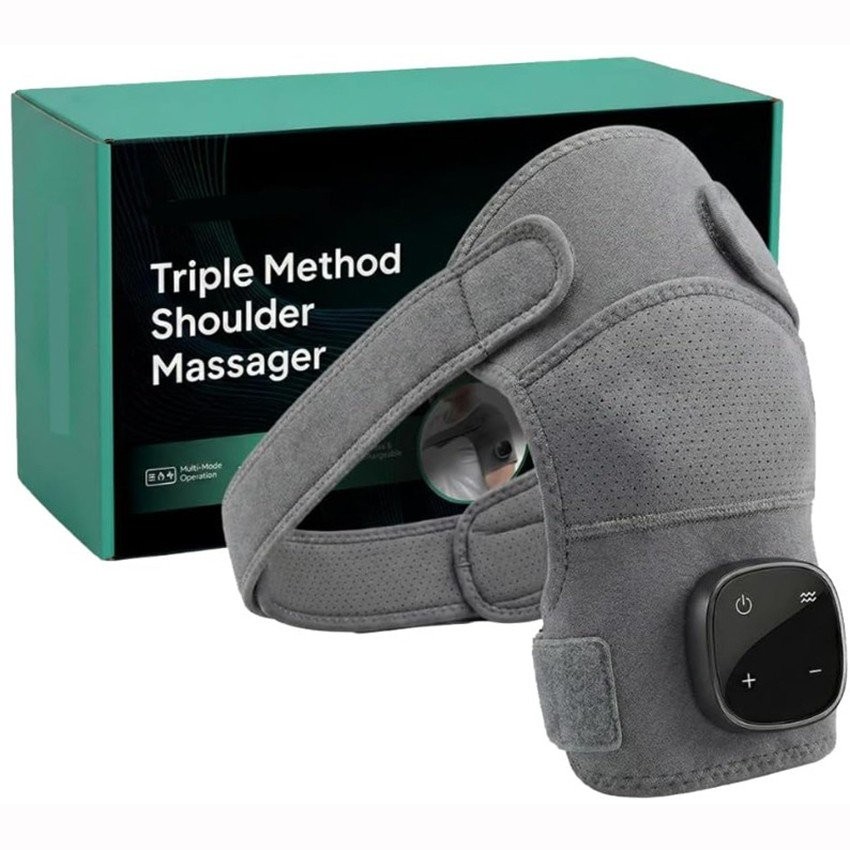 Triple Method Shoulder Massager Cordless Heating Massage Pad Pain Relief