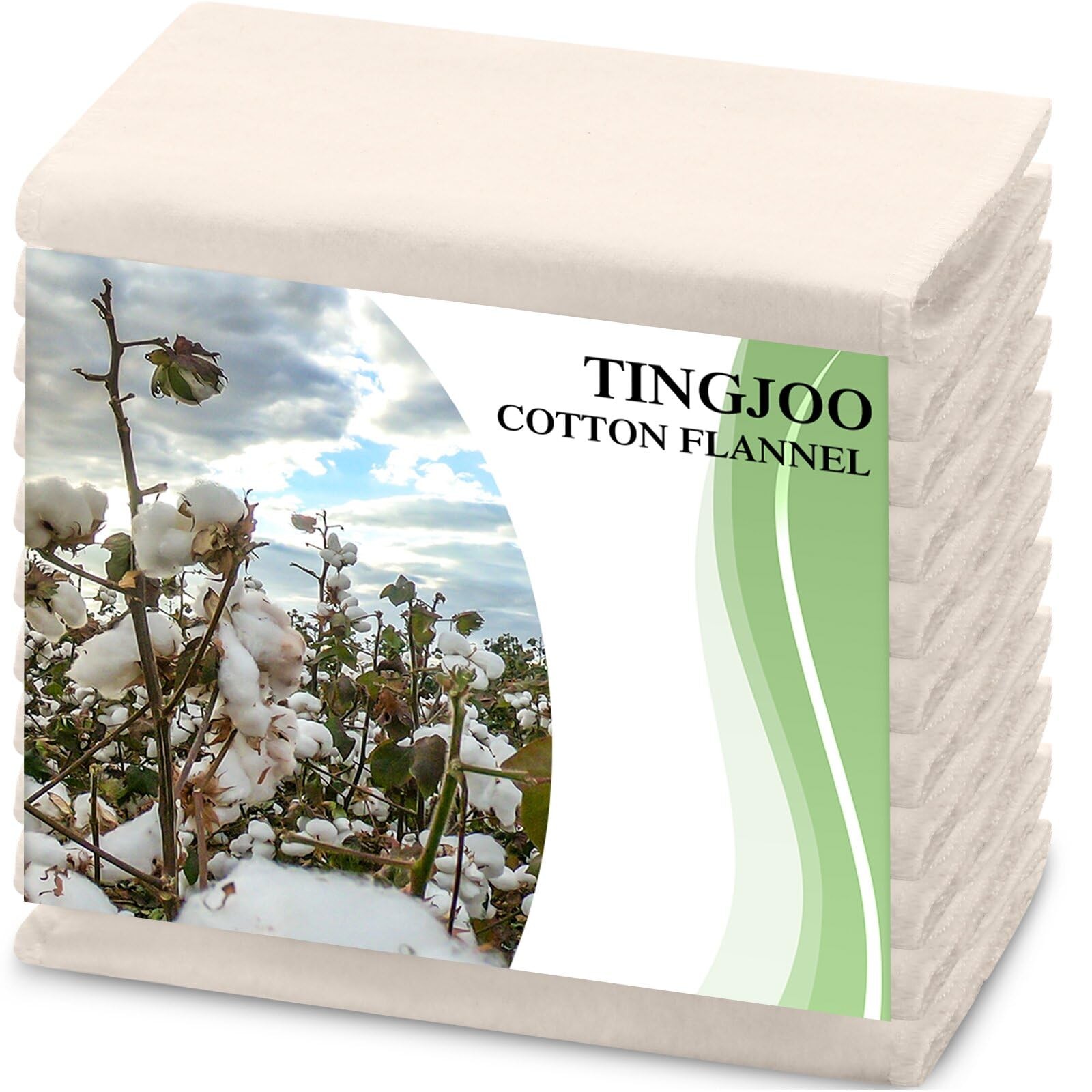20 Pcs Organic Cotton Flannel for Castor Oil Pack Wrap Unbleached Reusable Ca…