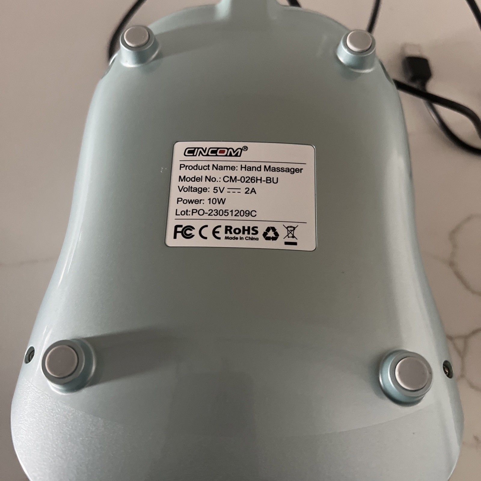 Cincom CM-026H Cordless Hand Massager with Heat – Blue |Arthritis Relief Tested