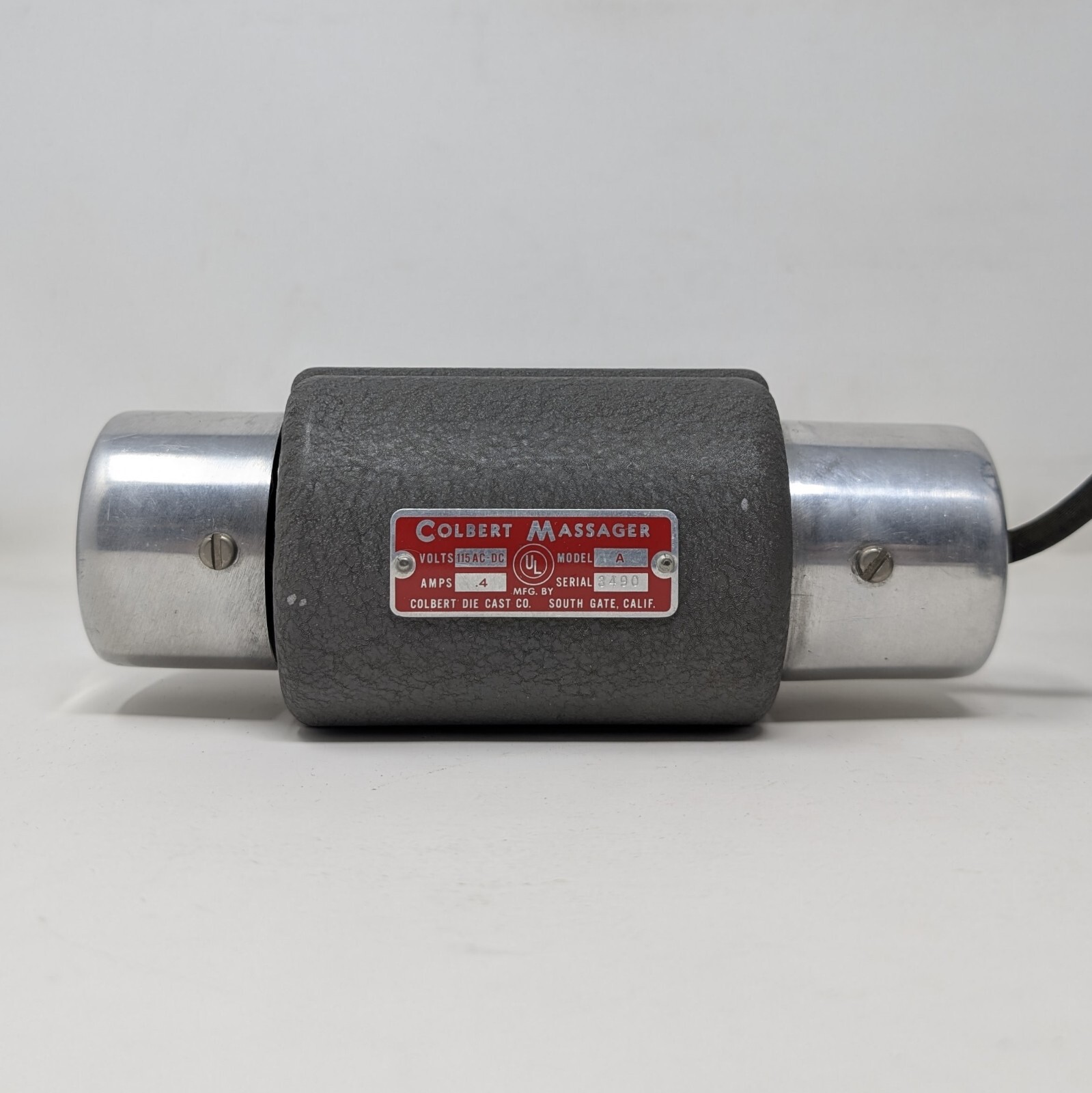 Vintage Model A Colbert Massager With Box Foot Adapter Variable Speed Handheld