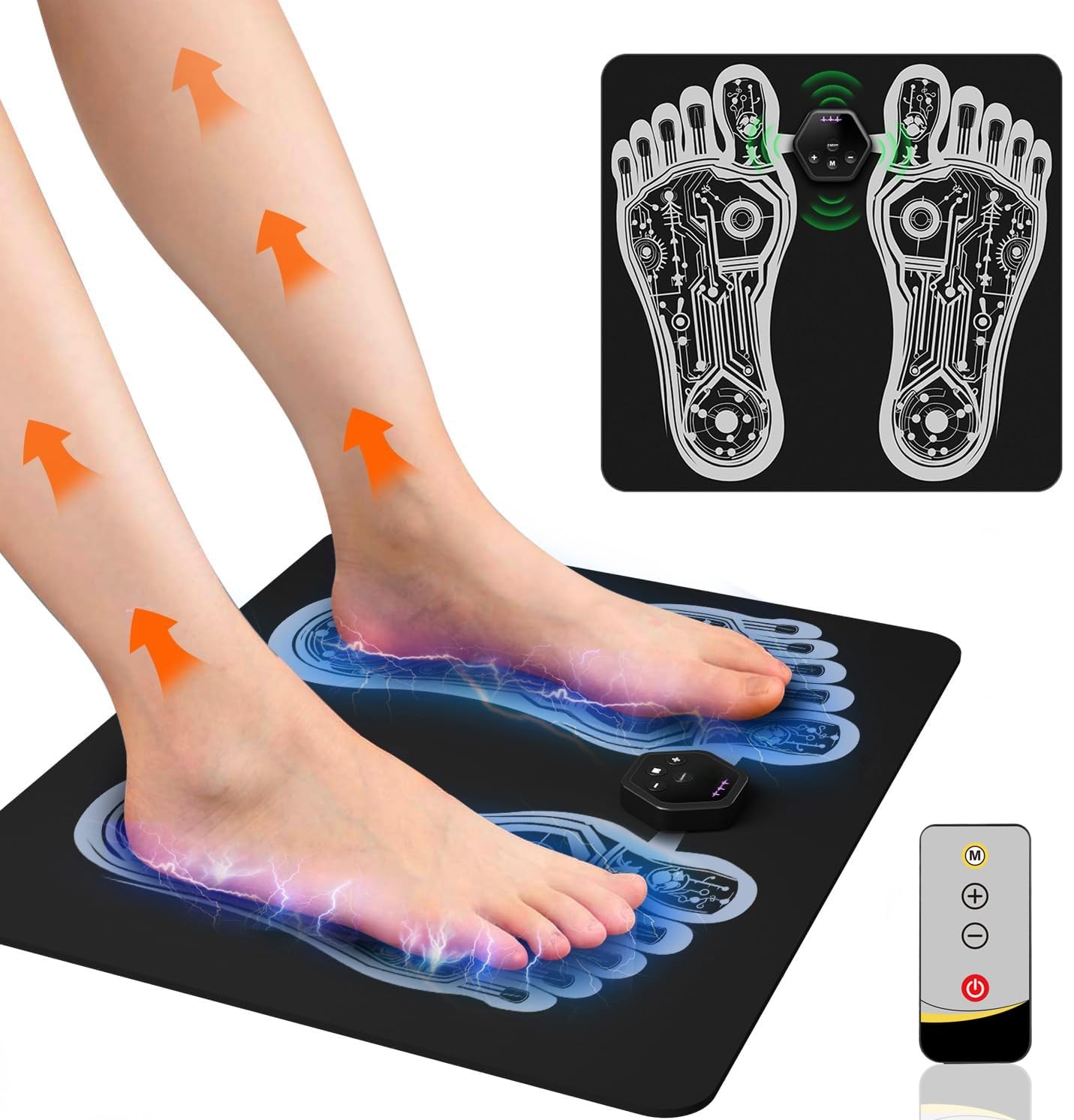 OKJY TRANSCUTANEOUS ELECTRONIC NERVE STIMULATOR WITH FOOT ELECTRODE PAD – BLACK
