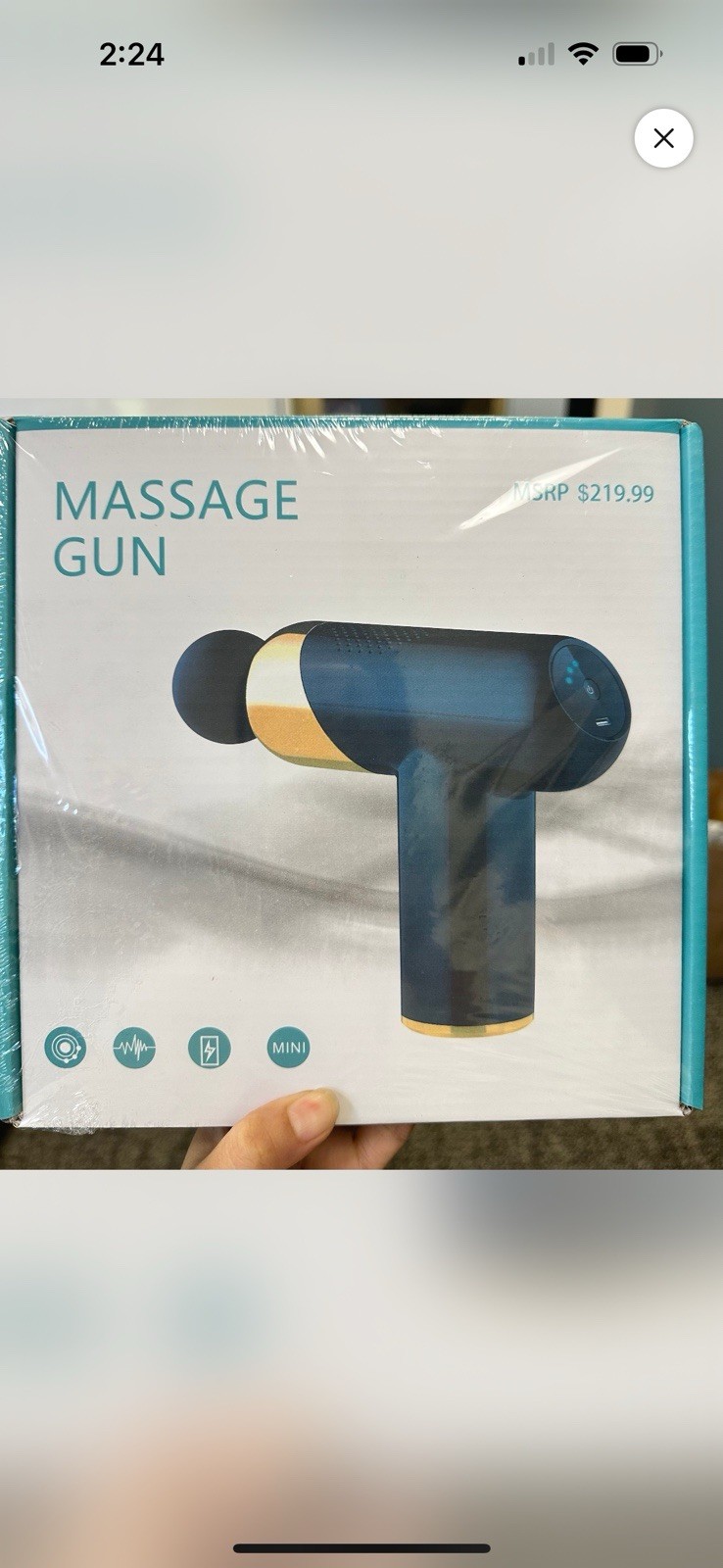 Mini Massage Gun for Back Neck Shoulder Legs, Blue/Gold