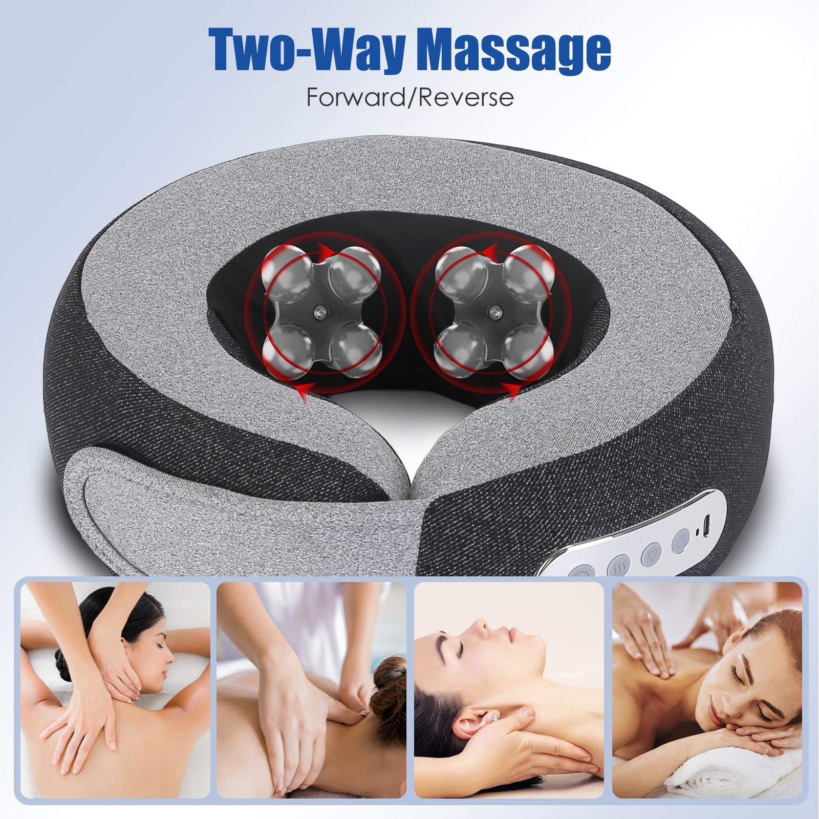 Memory Foam Neck Massager Pillow w/ Heat Shiatsu Style Travel Companion Featur