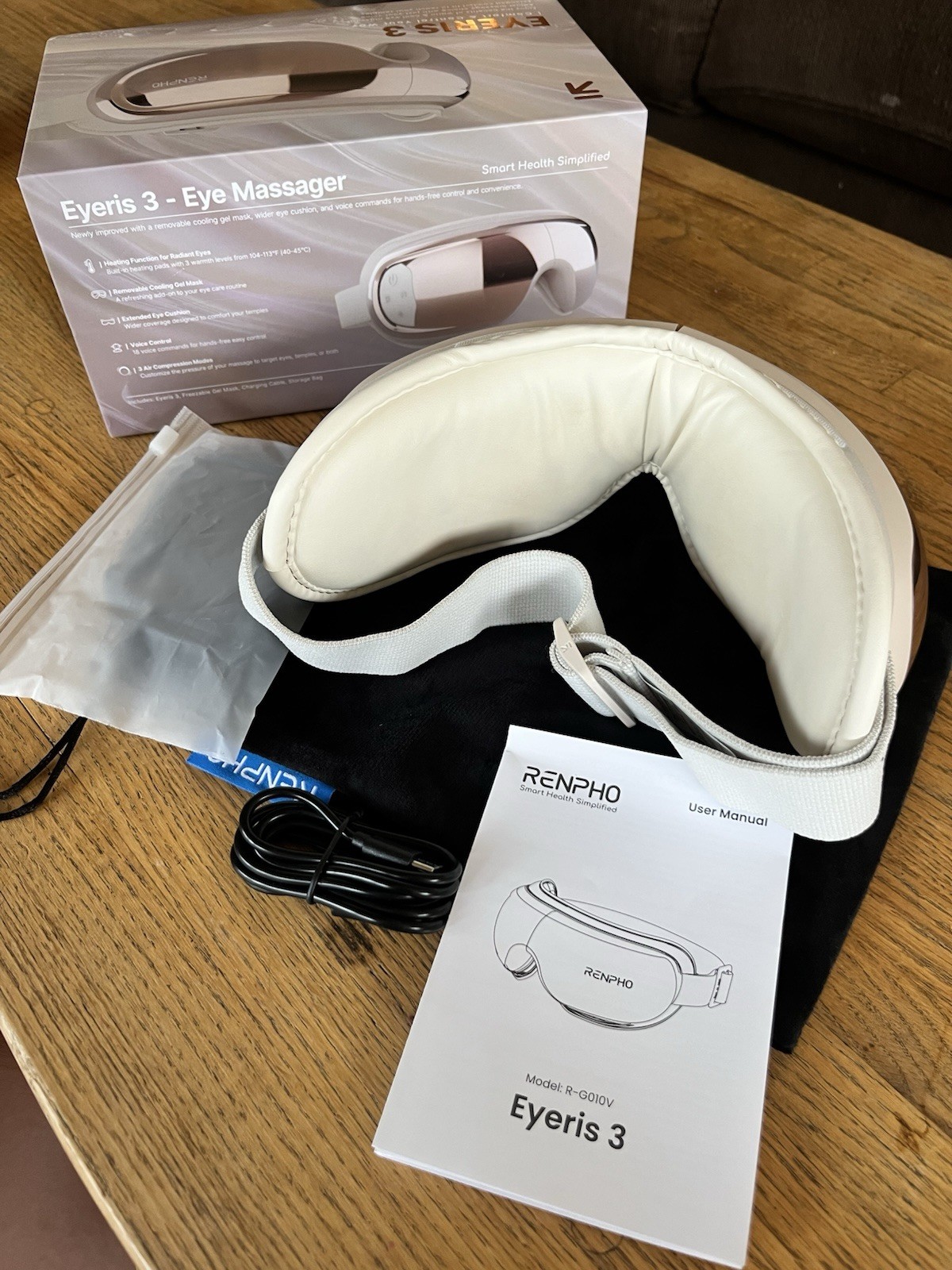 RENPHO Eyeris 3 Eye Massager with Heat & Cooling Voice Control Migraine Relief