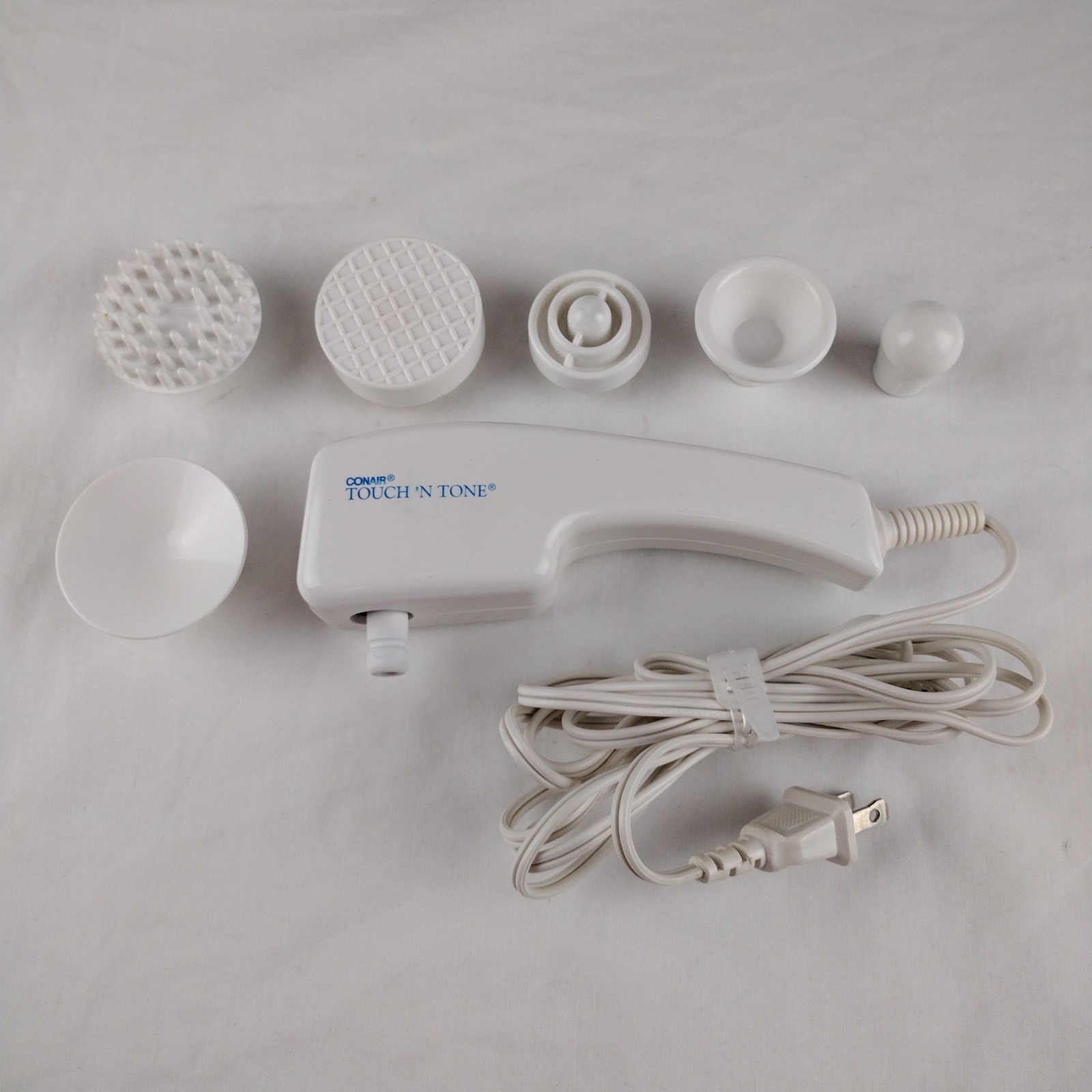 Conair HM11FF Touch N Tone Massager White 2 Speeds 6 Attachments