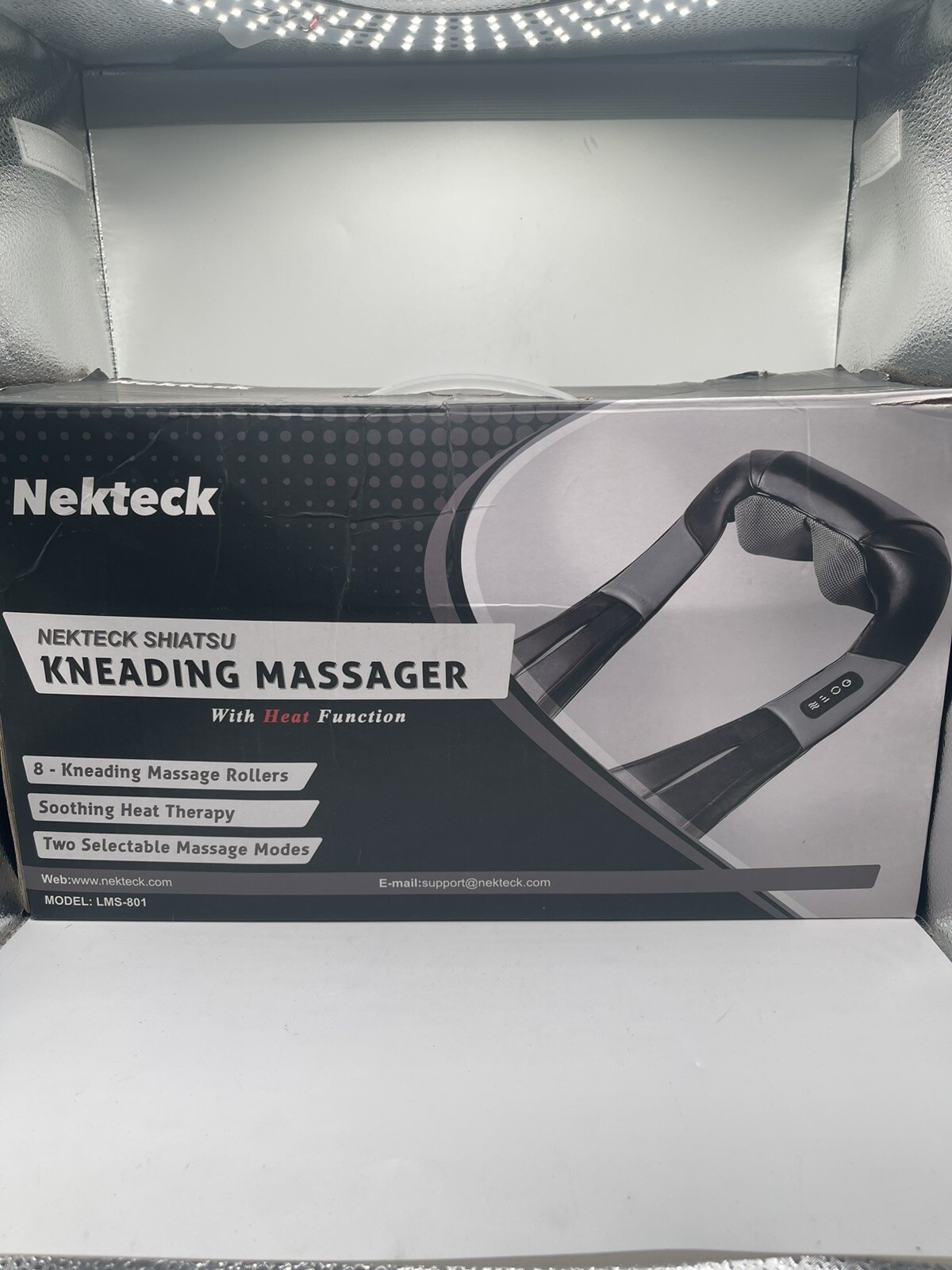 Nekteck Shiatsu Neck and Back Massager with Soothing Heat, Electric Deep Tissue