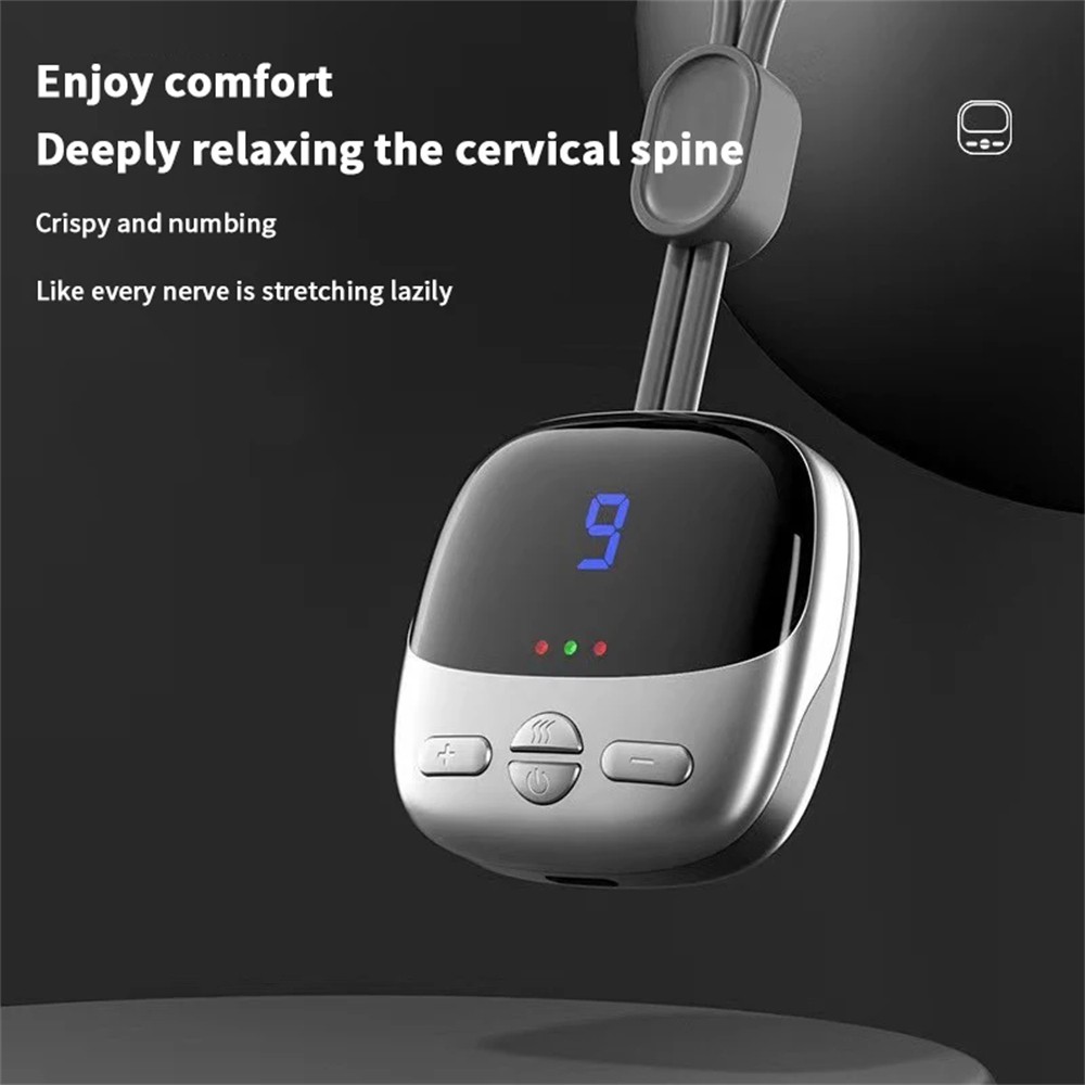 Cordless Neck Massager 3 Gear Micro Current Heat Therapy Spine Relaxer Portable