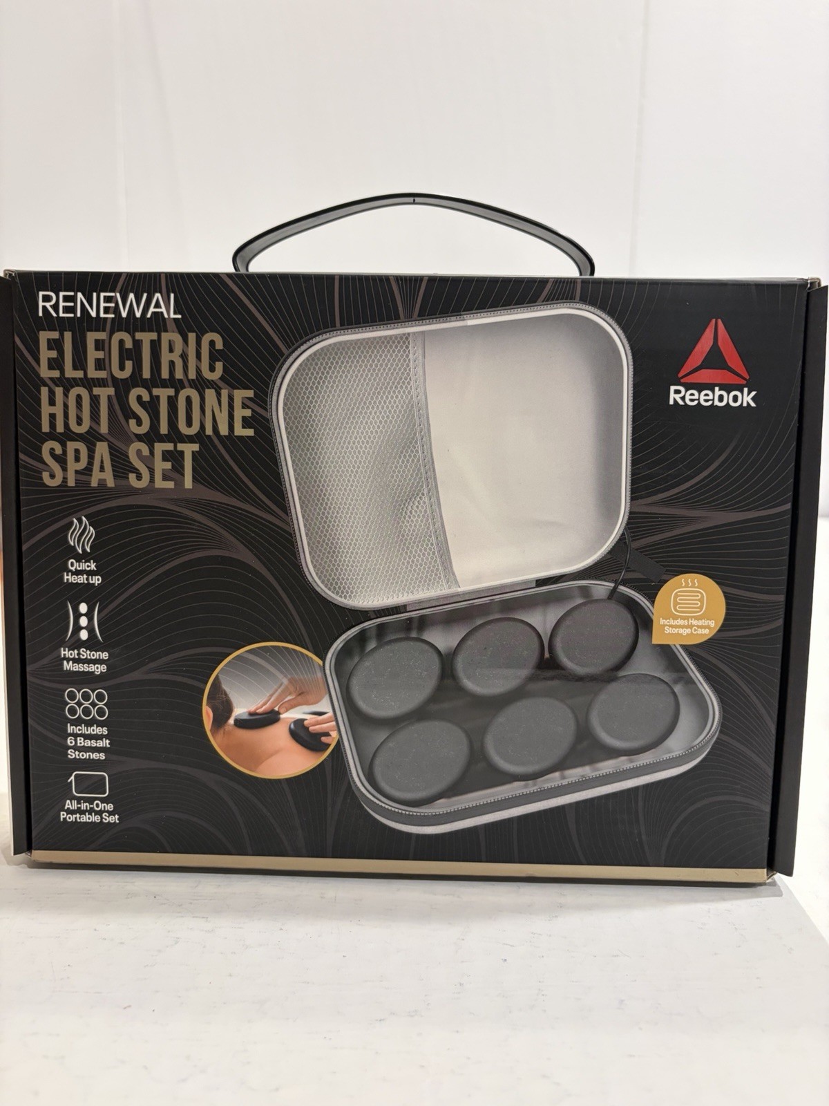 Reebok Renewal Electric Hot Stone Spa Set with 6 Basalt Stones, Fast RK3505-ALM
