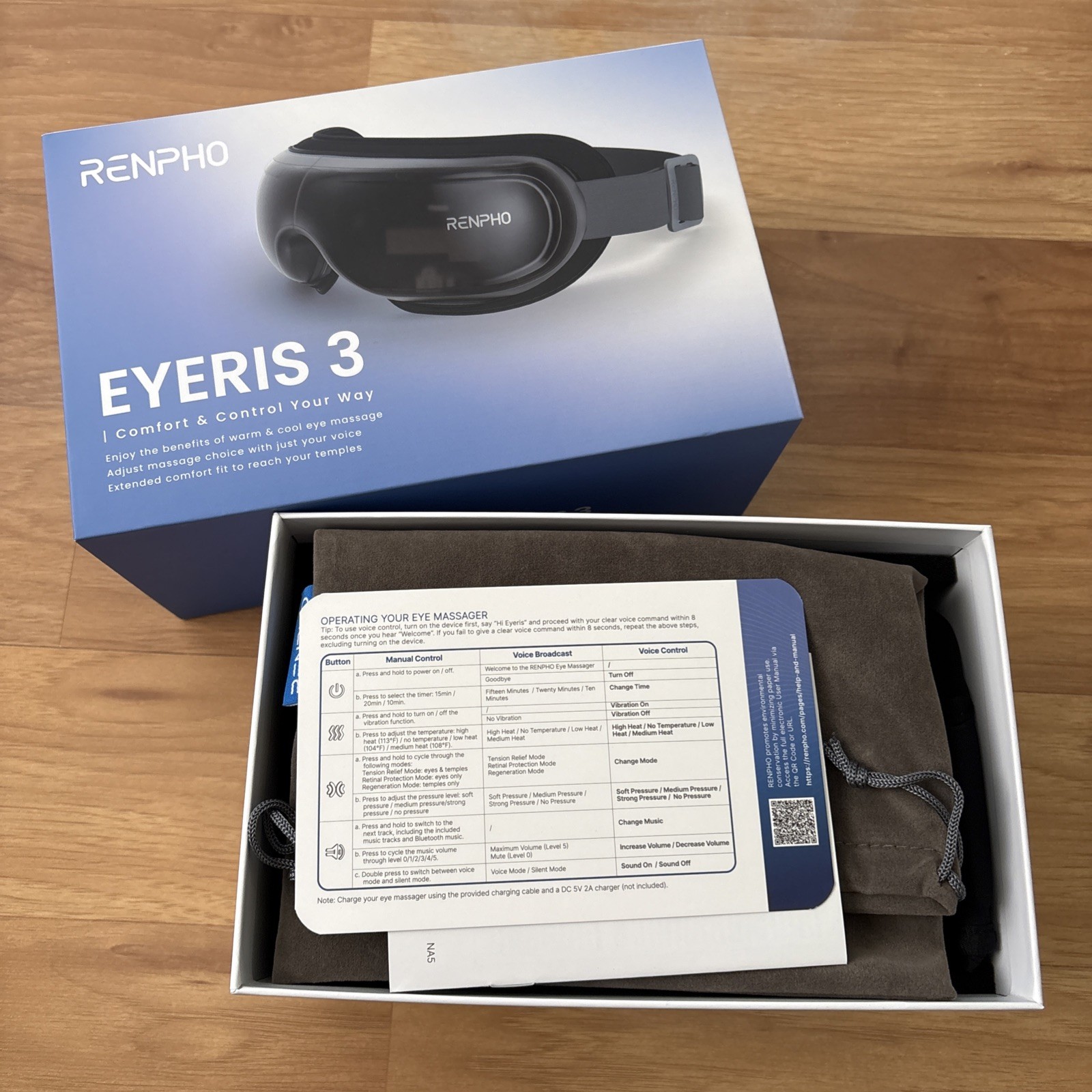RENPHO Eyeris 3 Eye Massager – Voice Control – Heat, Vibration, Sound