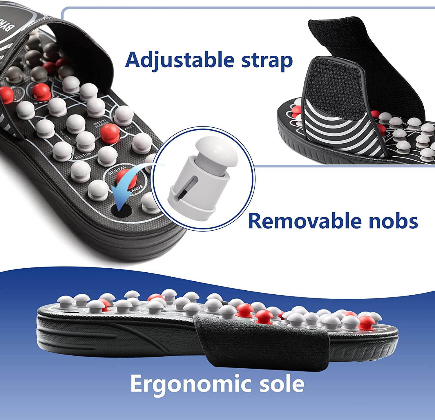 Acupressure Foot Massager Acupoint Stimulation Massage Slippers Shoes Reflexolog