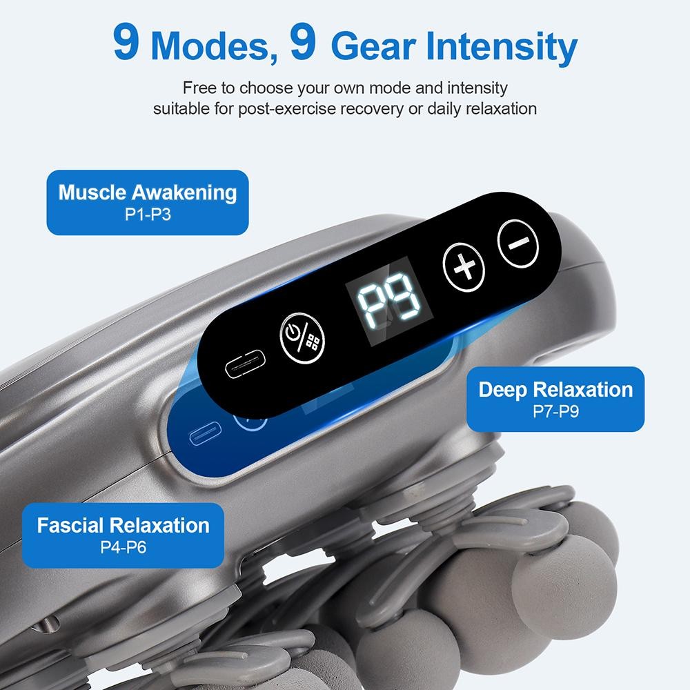 22-head Deep Tissue Fascia Gun Massager 9-speed Pain Relief Muscle Recovery Tool