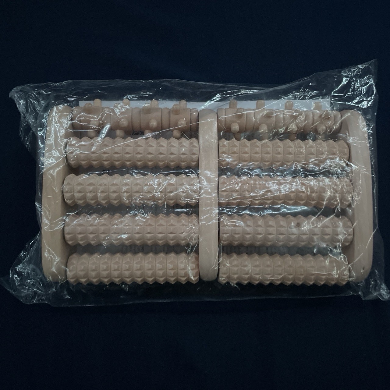 TheraFlow Wooden Foot Roller Massager Manual Reflexology Rolling with Chart