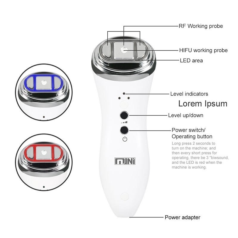Mini Facial Massager LED Light Anti-Aging Treatment Skin Care Beauty Device Home