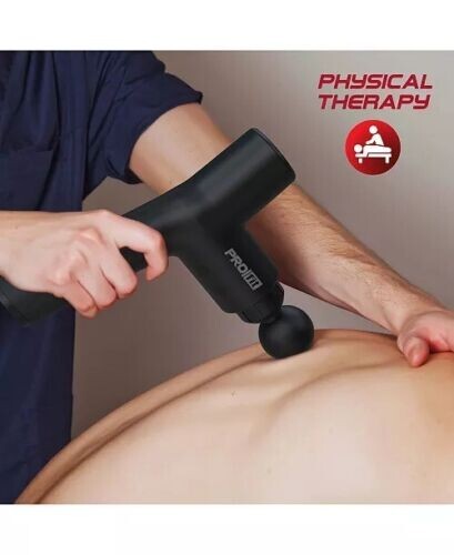 PRO FIT Percussion Muscle Massager Gun With 4 Interchangeable & Case 8033 Black