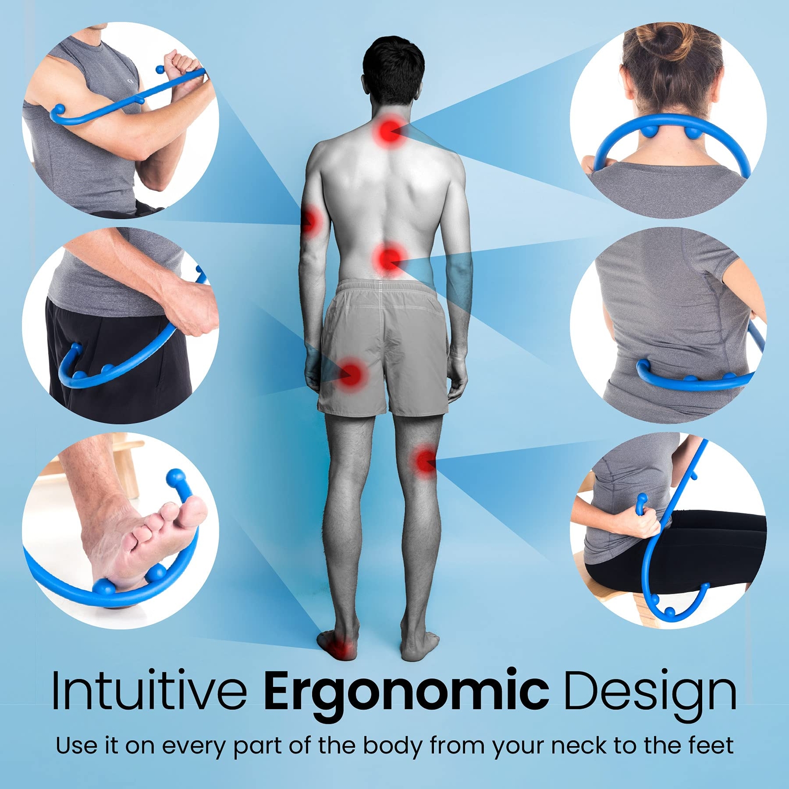 Back and Neck Massager – Trigger Point Massage Tools for Pain Relief and Manu…