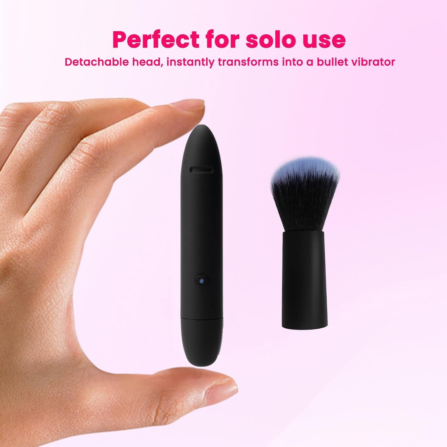 Mini Vibrator 2-in-1 Dual Electric Makeup Brush & Powerful Bullet Vibrator Women