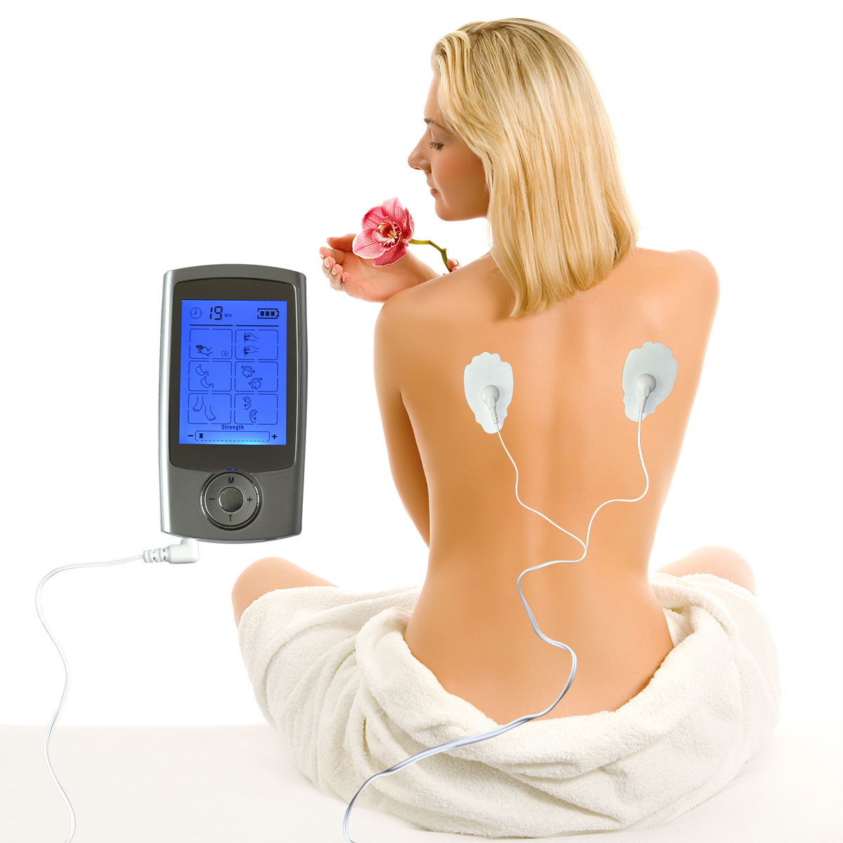 16 Program Electrode Pulse Therapy TENS EMS Massager+Massage Face Eye Masks