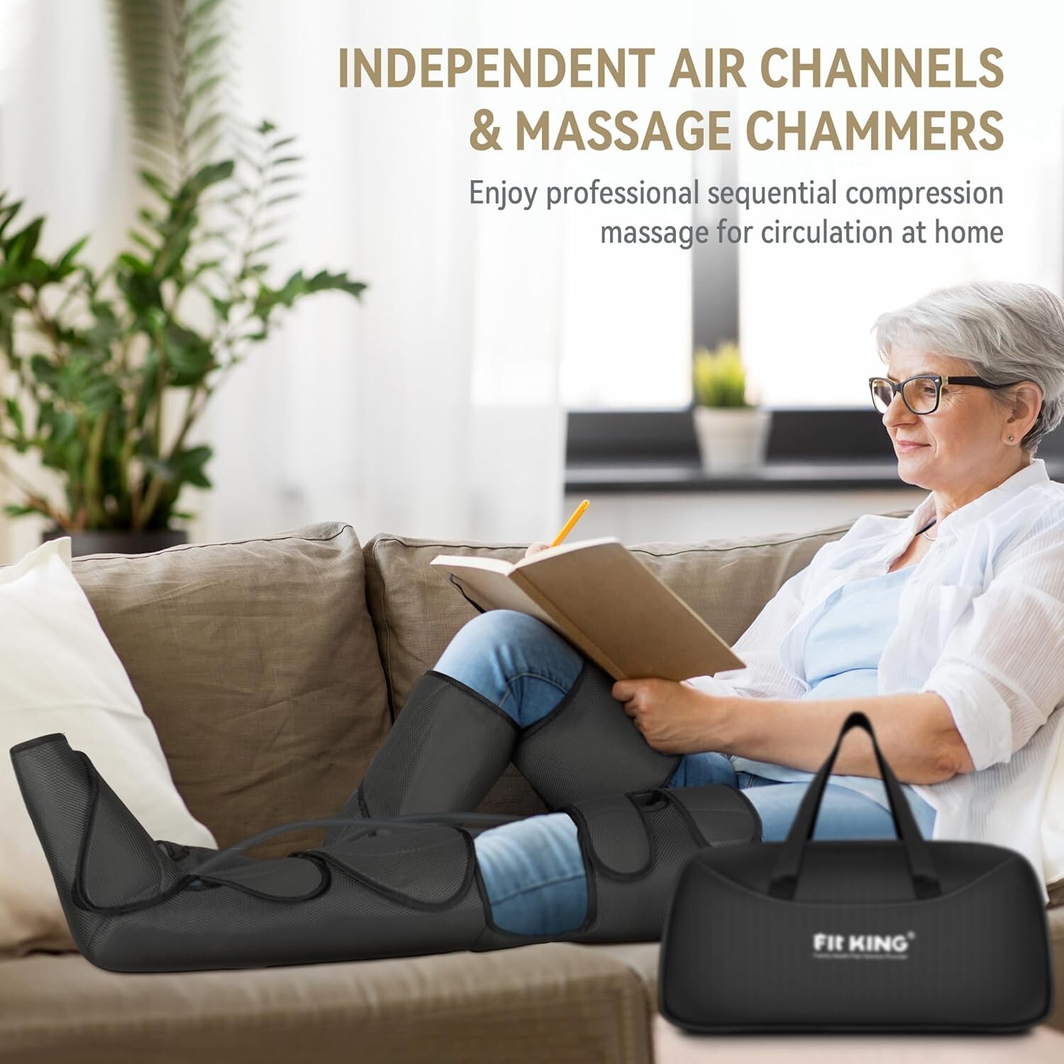 FIT KING Foot & Leg Massager for Circulation and Relaxation Hand-held Controller