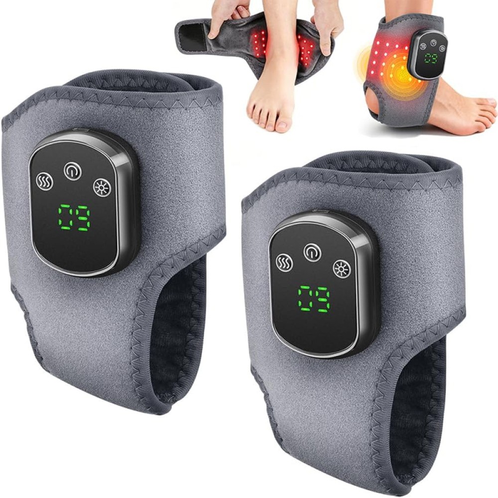 Red Light Therapy Ankle Massager Pain Relief 3 Vibration Modes and 5 Heat Levels