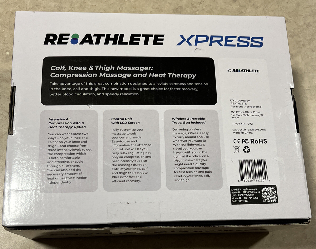 REATHLETE XPRESS Knee Leg and Thigh Massager New Open Box RE-xpress Mint Therapy