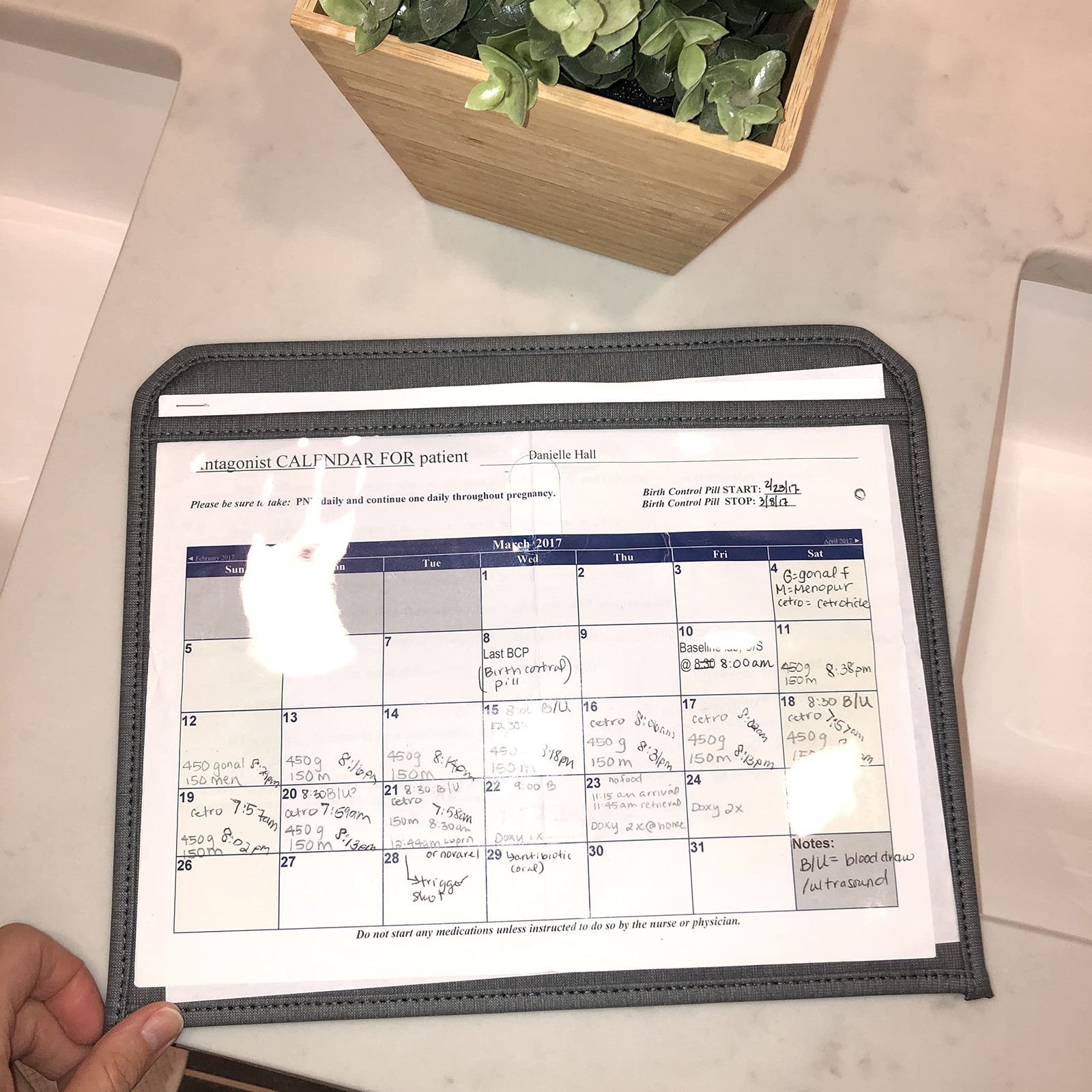 The Shot Station IVF Medication Prep Mat Workstation Calendar Holder Gift