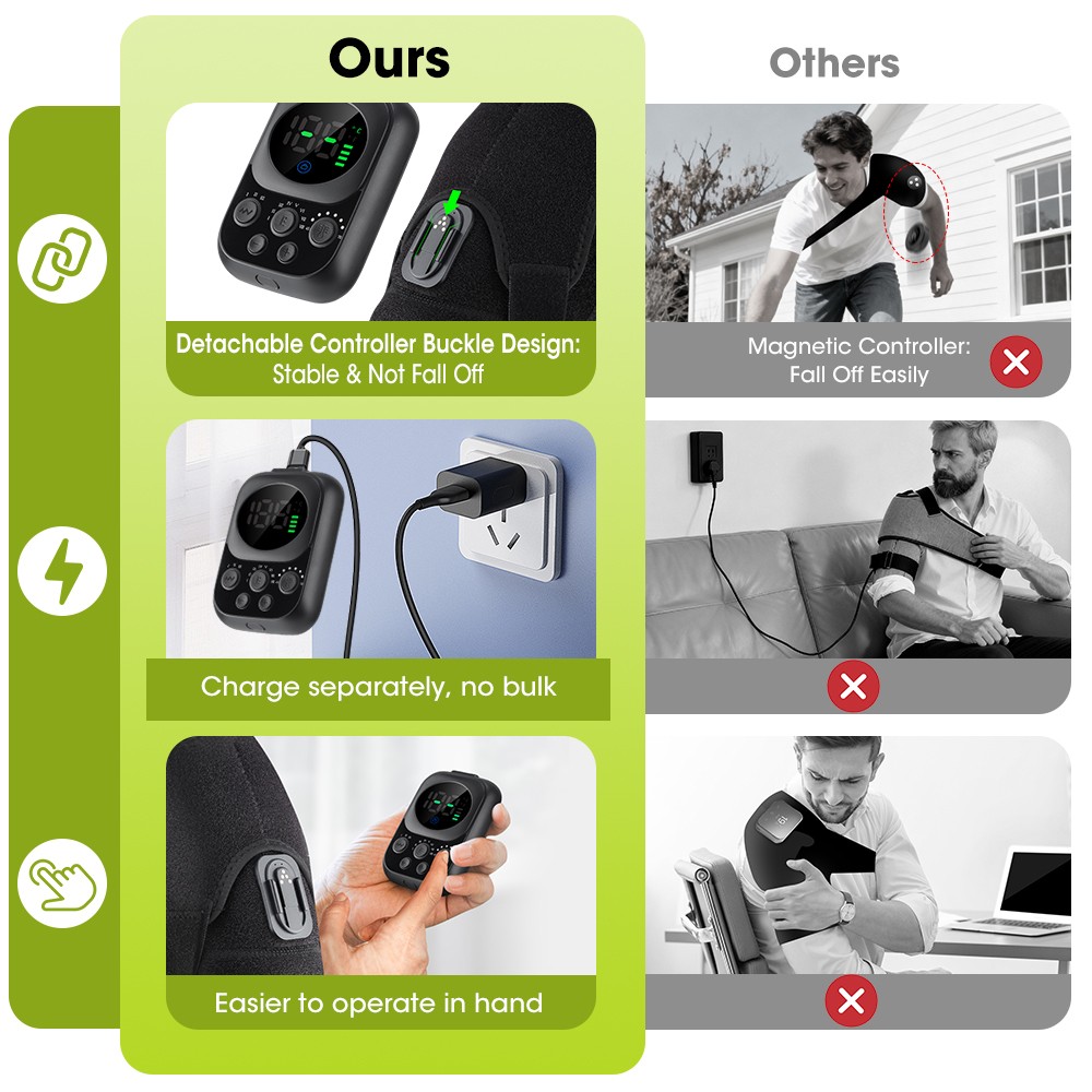 Smart App Controlled Heating Massager High Frequency Vibration Shoulder Care