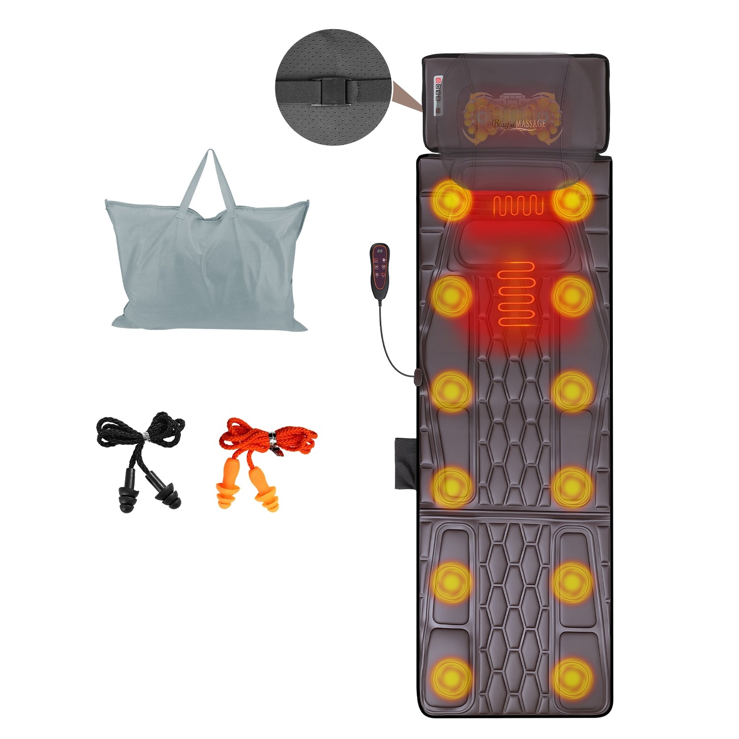 PU Leather Full Body Massage Mat Complete with Shiatsu for Reclining Chair
