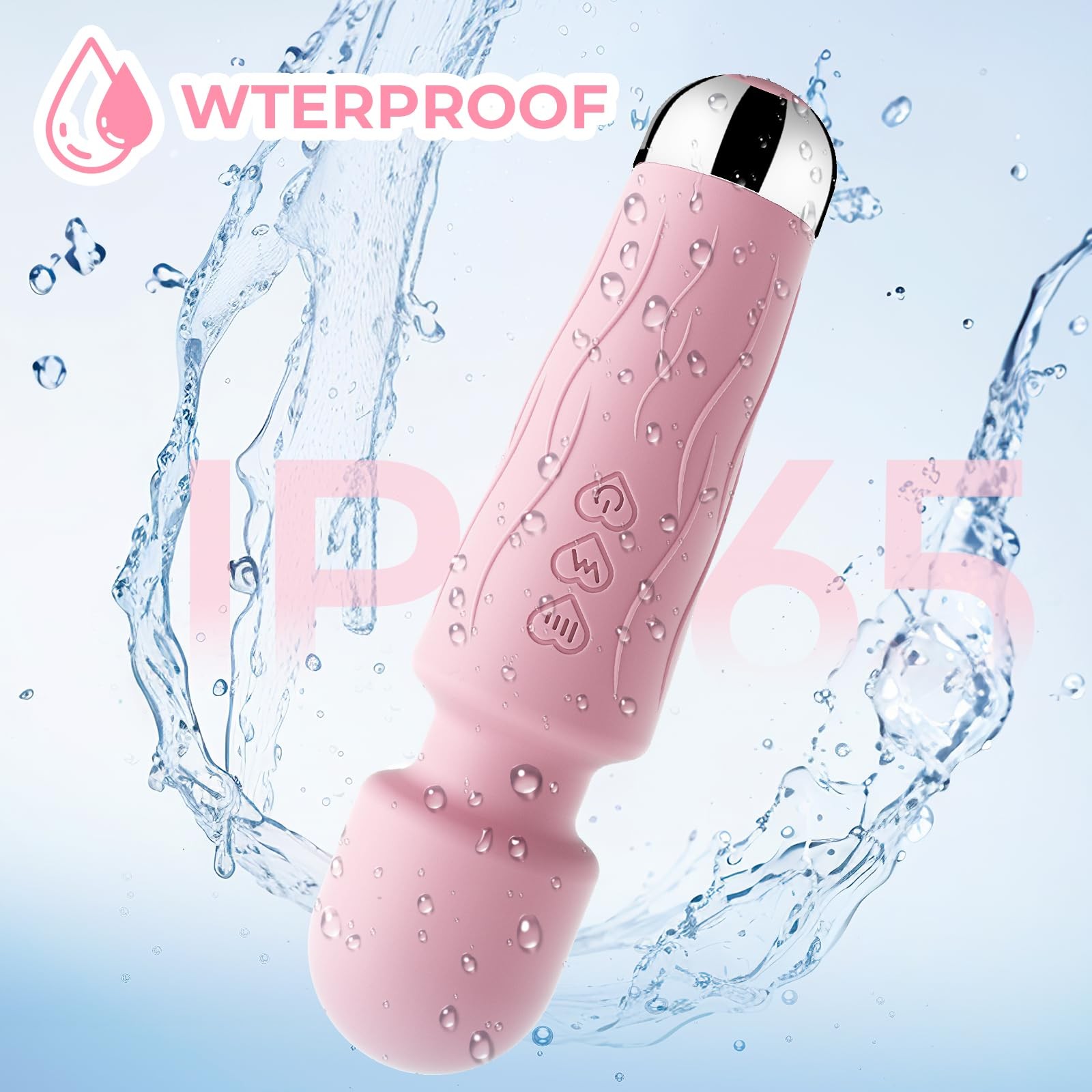 Handheld Personal Body Massager Wand with App – Waterproof, USB Rechargeable