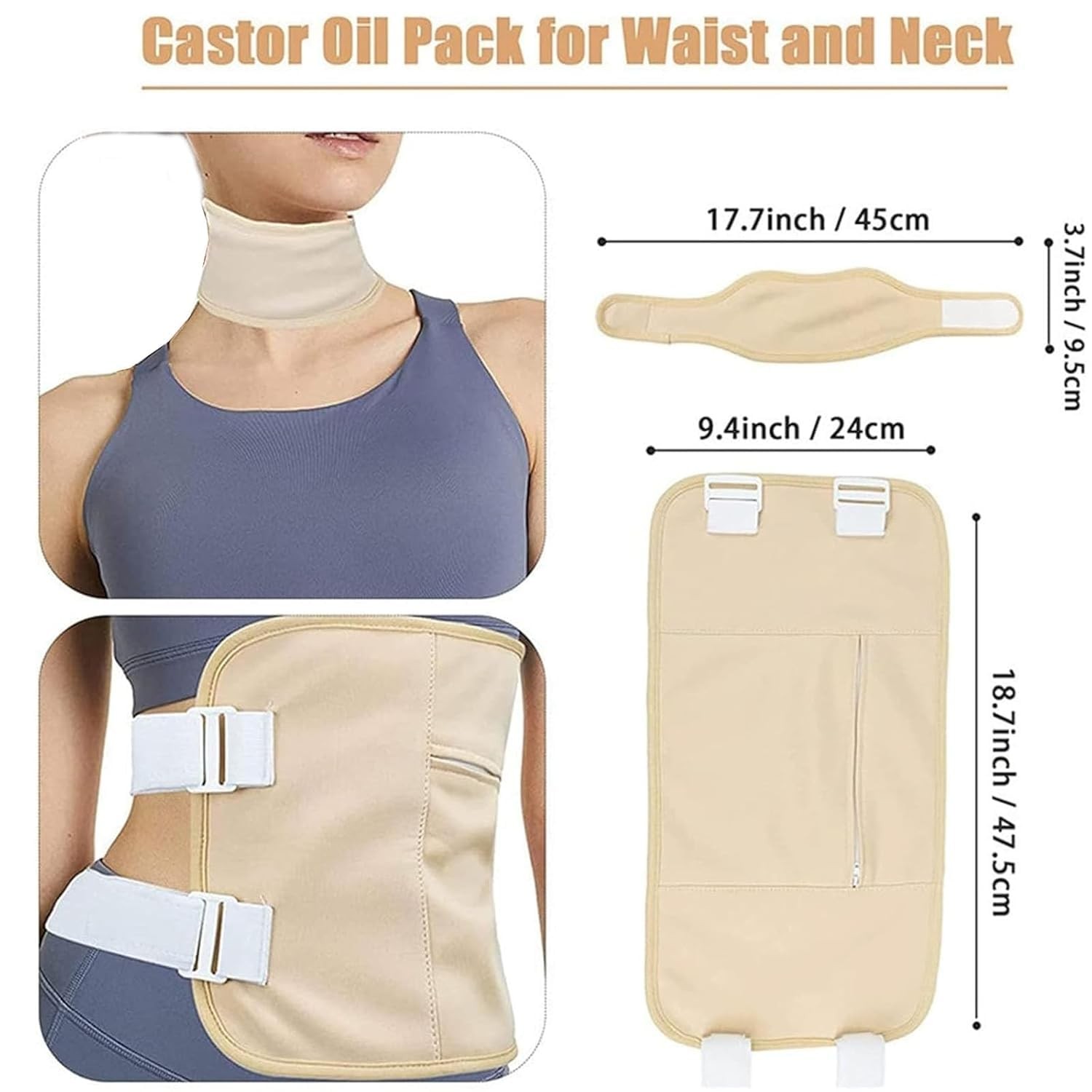Tavio Castor Oil Pack, Castor Oil Liver Wellness Pack Wrap Kit, Organic Cotto…