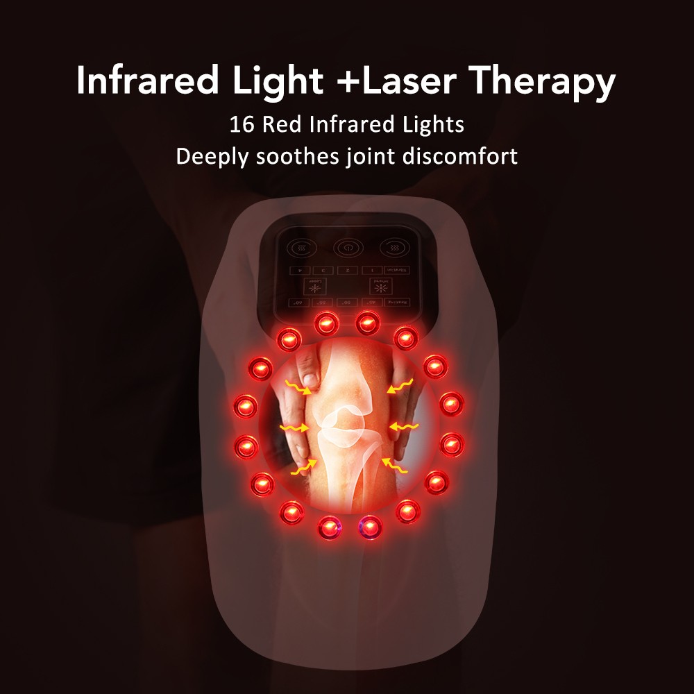 Cordless Knee Massager Heated Vibration Therapy Knee Massager W/ Touch Control