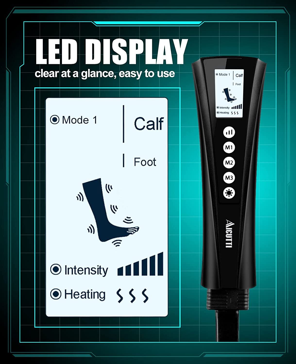 Air Compression Foot and Leg Massager with Heat Help w/ Edema and Varicose Veins