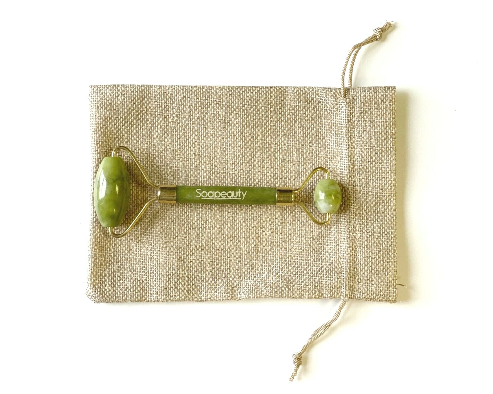 Jade Facial Roller Dual Action Therapy Face Massage 100% Natural Stone