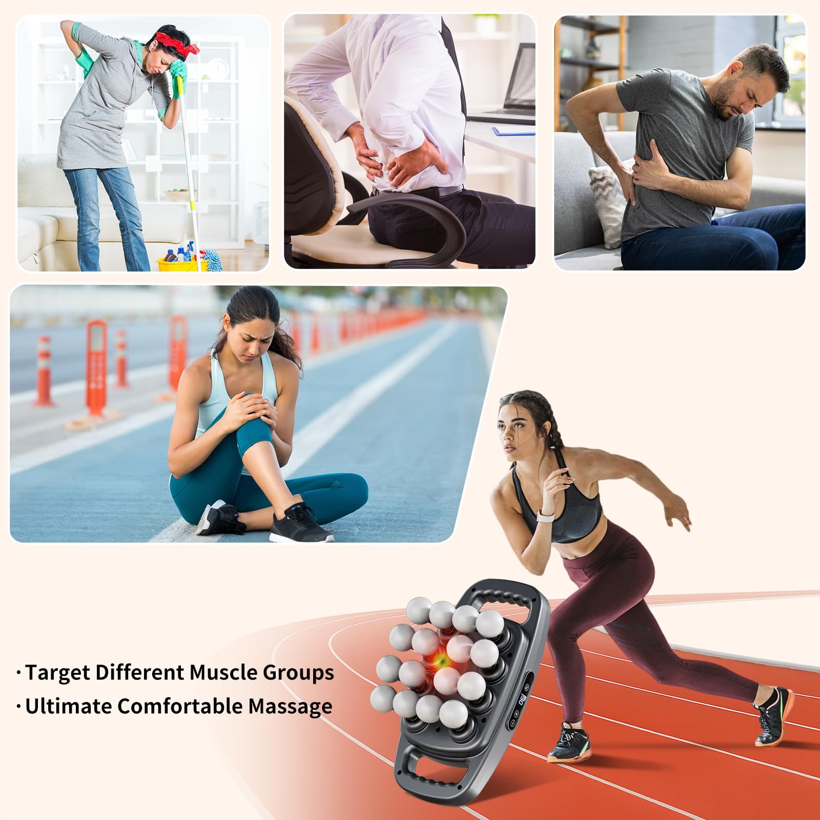 Massage Gun 16 Heads 30 Speeds 3 Smart Modes – Deep Tissue Muscle Pain Relief