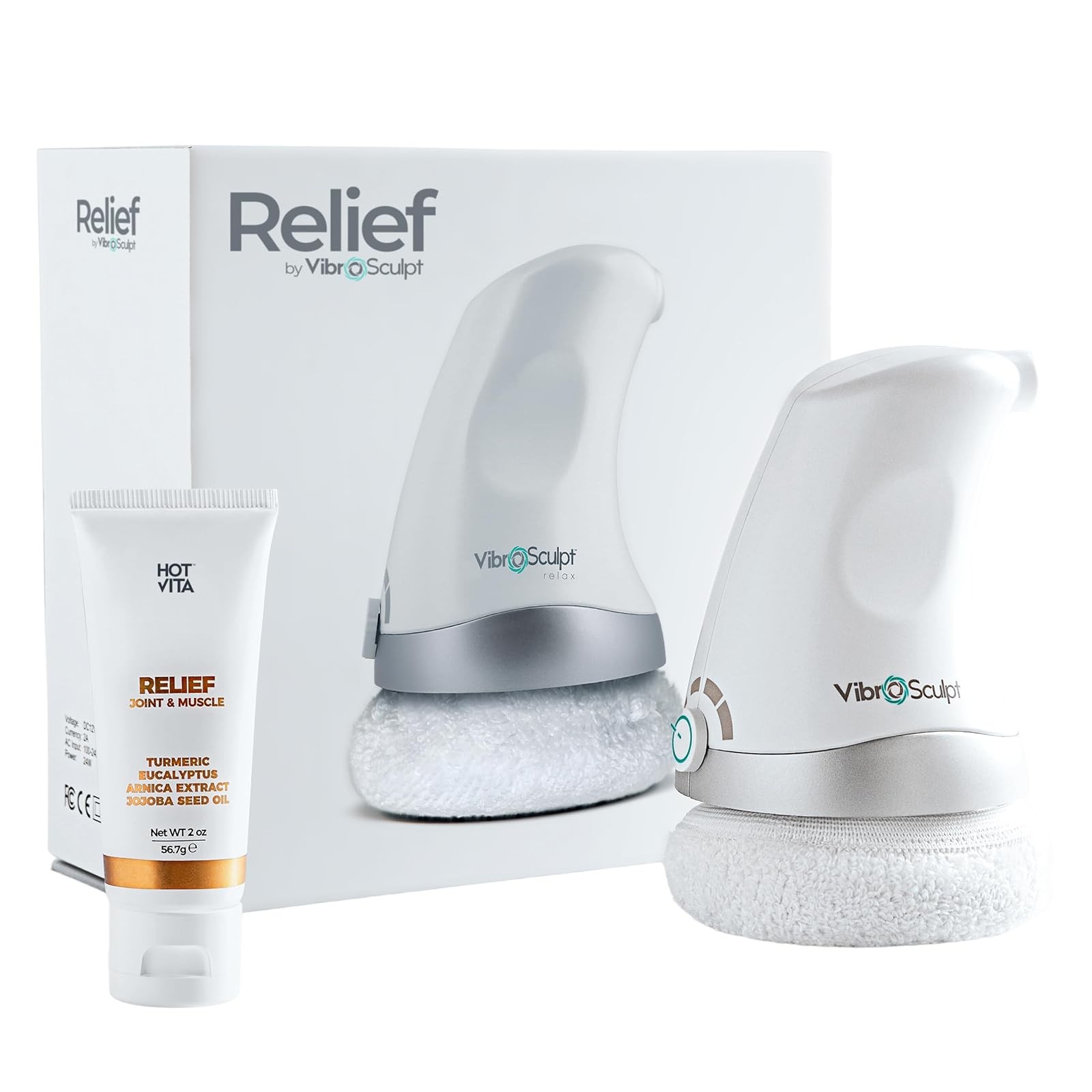 Vibro Sculpt Handheld Massager with Arnica Turmeric Gel