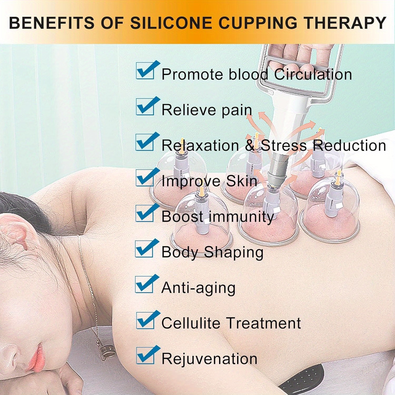 12pcs Cupping Acupuncture Sets for Massage with Fabric Handbag,Massage for Body