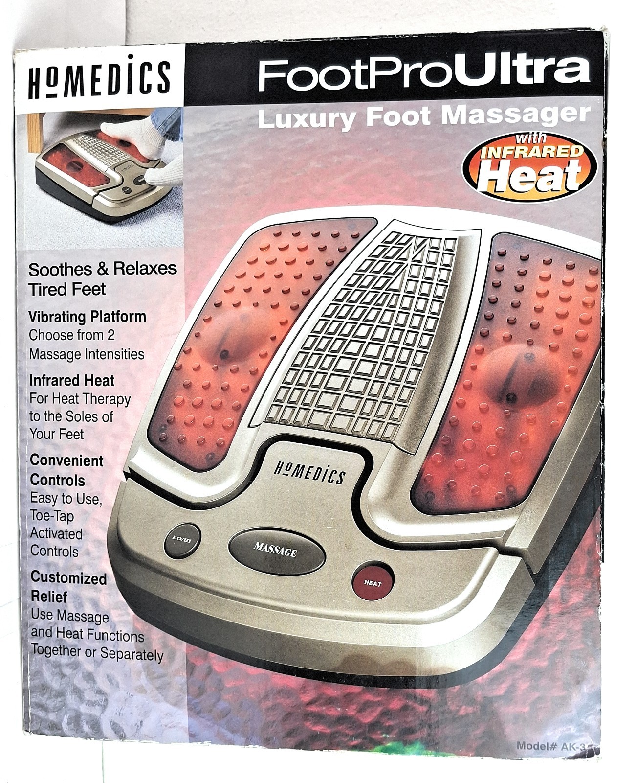 HoMedics Foot Pro Ultra Luxury Foot Massager Infrared Heat Model AK-3 New In Box