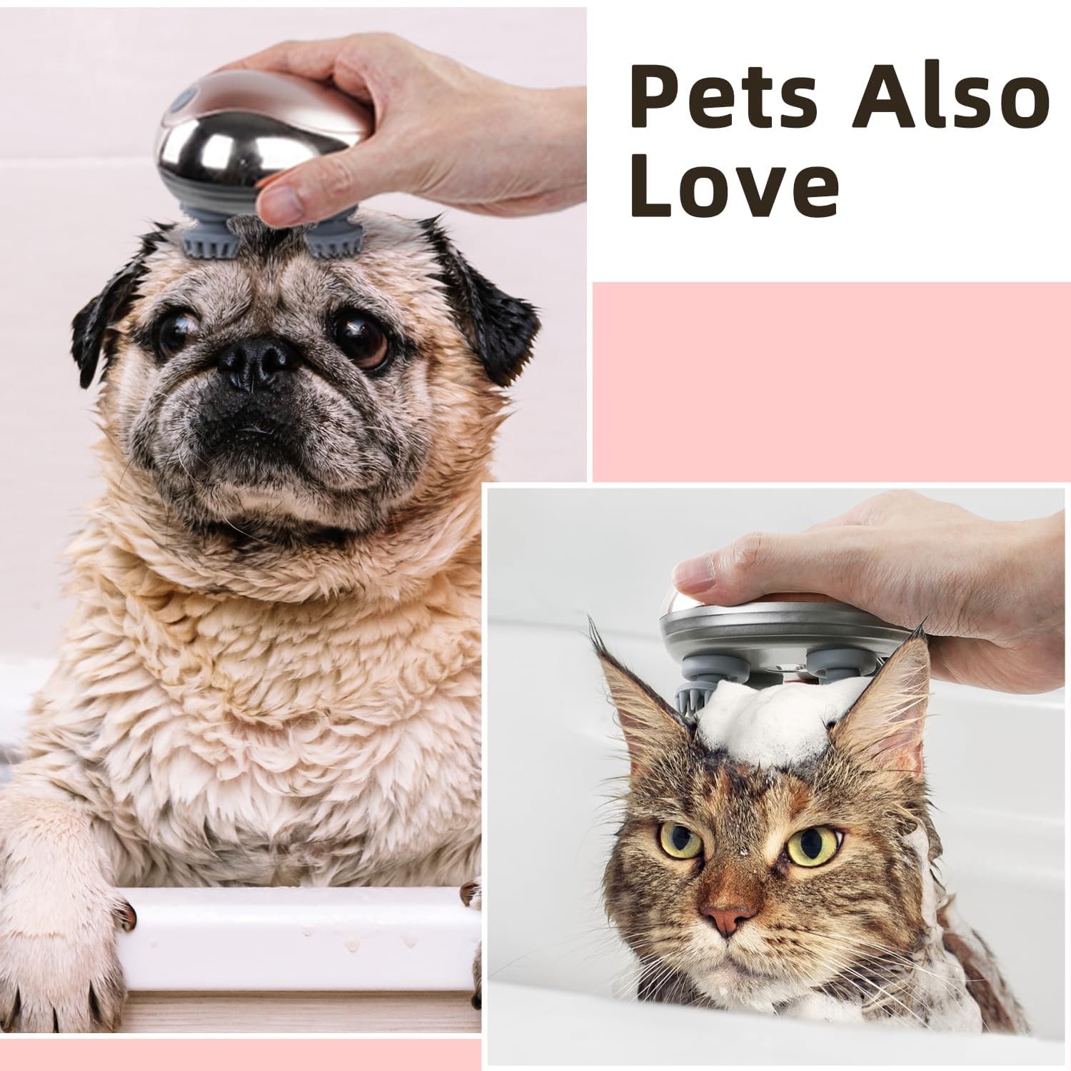 Electric Pet Cat Massager for Cats and Dogs Care with 8 Massage Heads, Handhe…