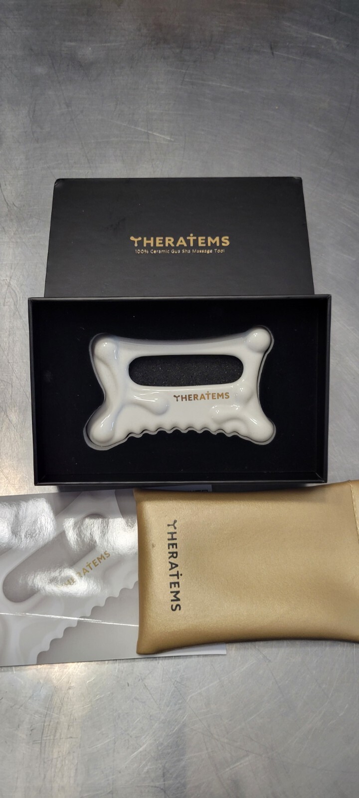 Natural Ceramic gua sha Massage Tool, Theratems guasha Lymphatic Drainage